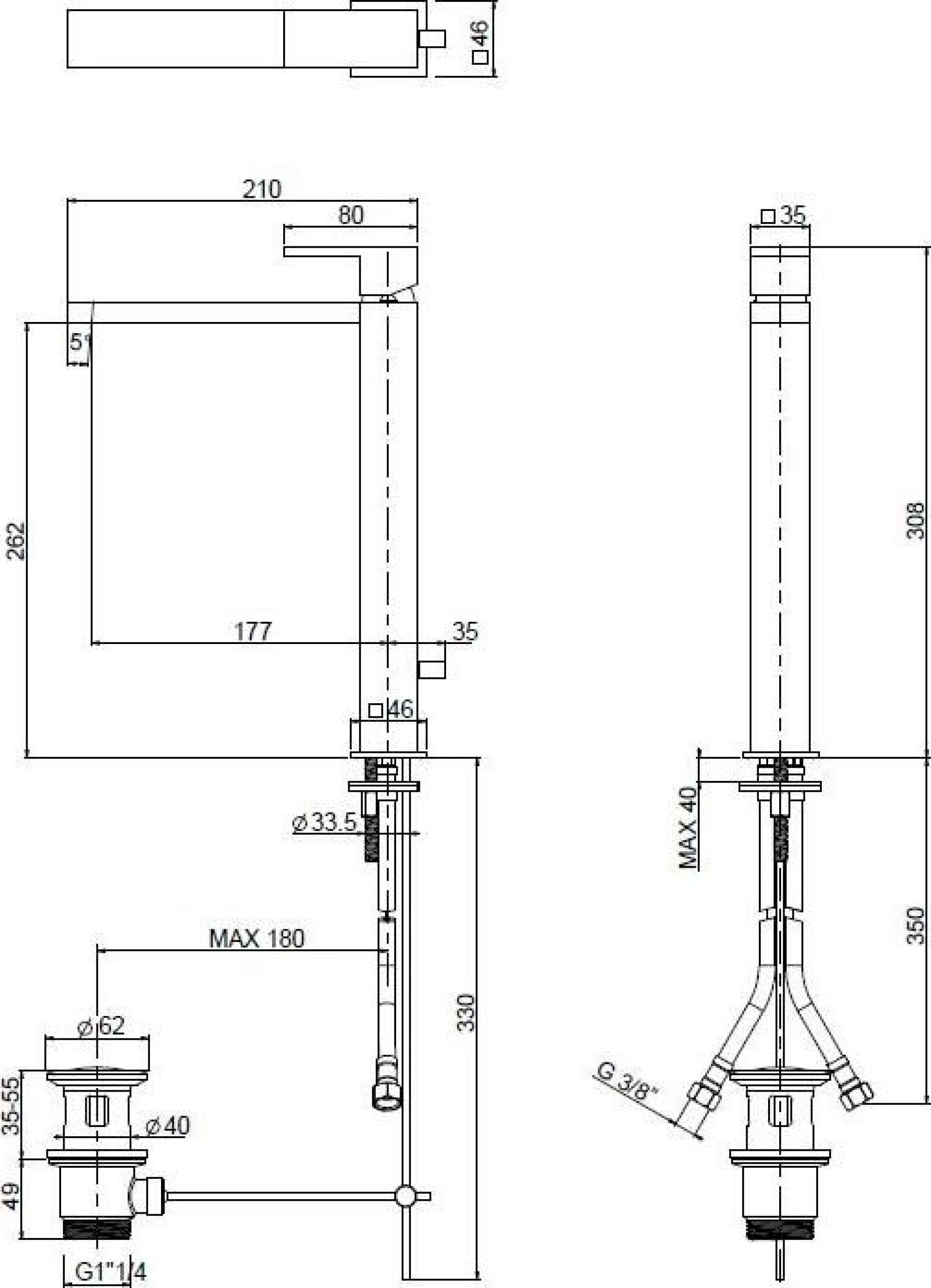 Смеситель для раковины Cezares UNIKA-LC-02-W0, бронза