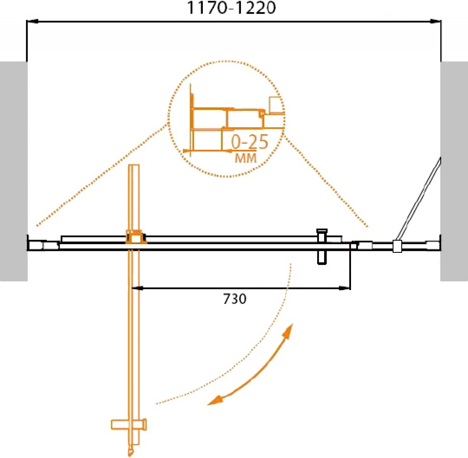 Душевая дверь в нишу Cezares MOLVENO-BA-11-100+20-P-Cr стекло punto