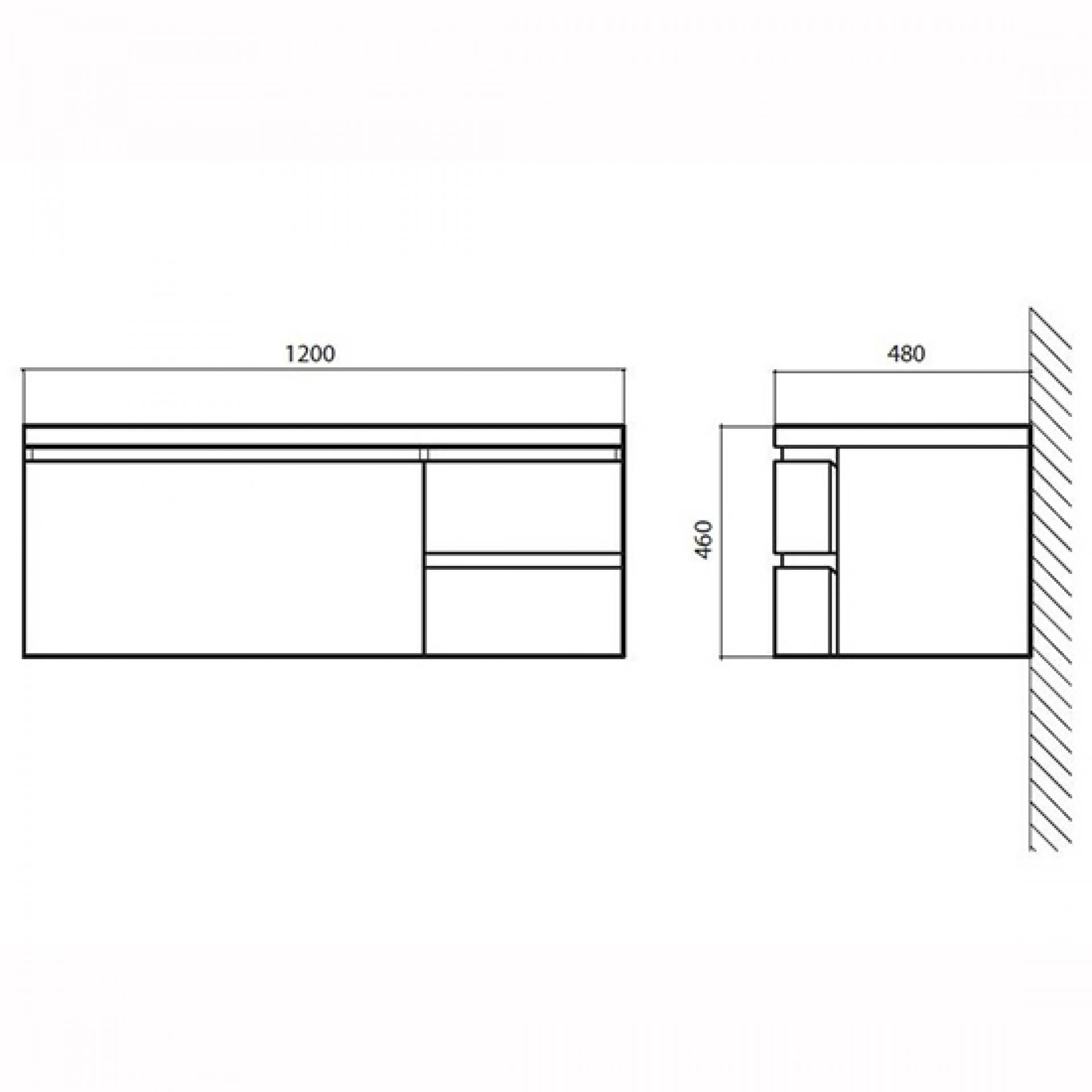 Тумба для комплекта BelBagno Prospero BB1200DC/RL rosso lucido