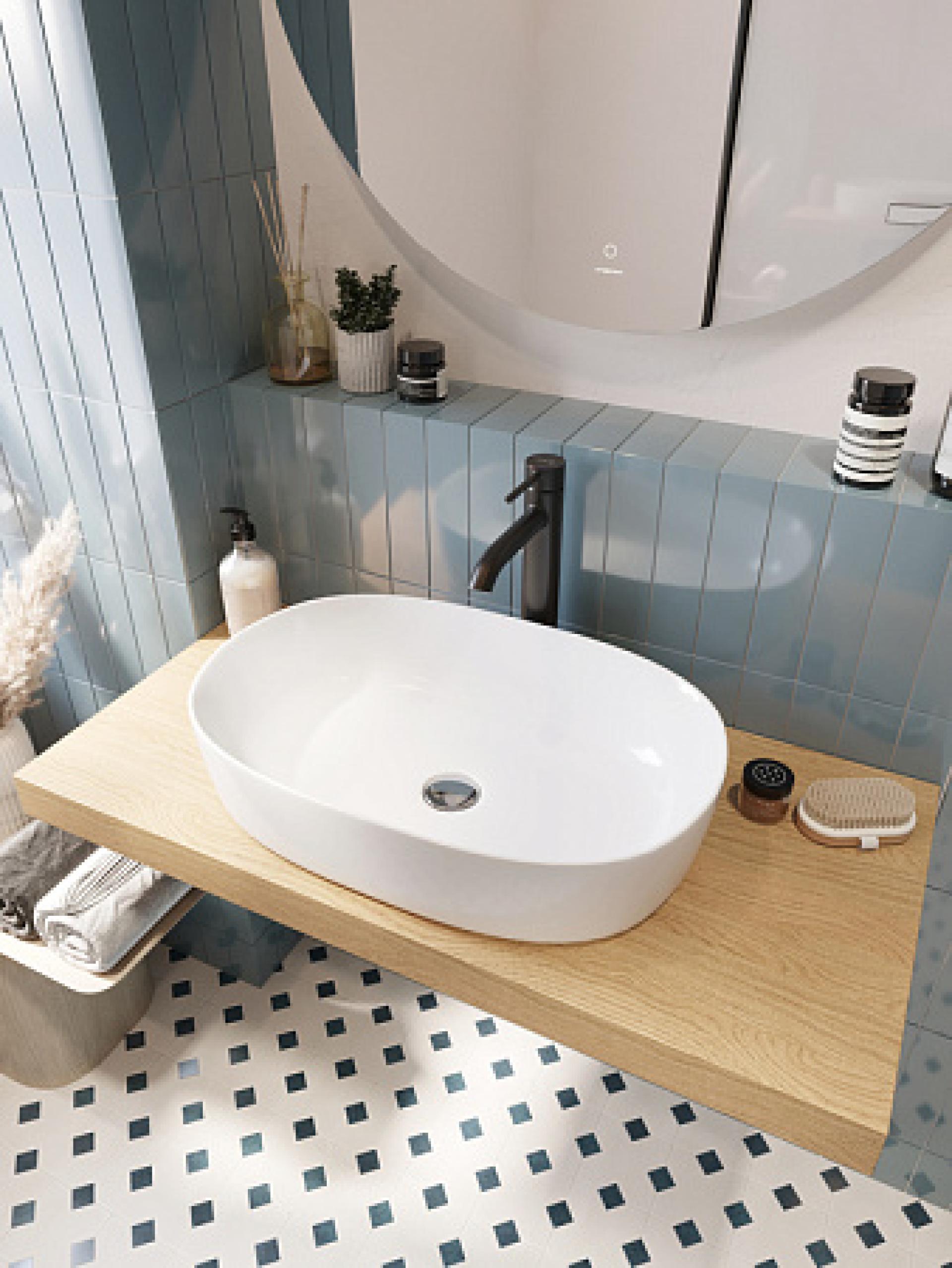 Комплект раковина San More Laeta SMS971903 + смеситель BelBagno Tiffani TIF-LMC-CRM