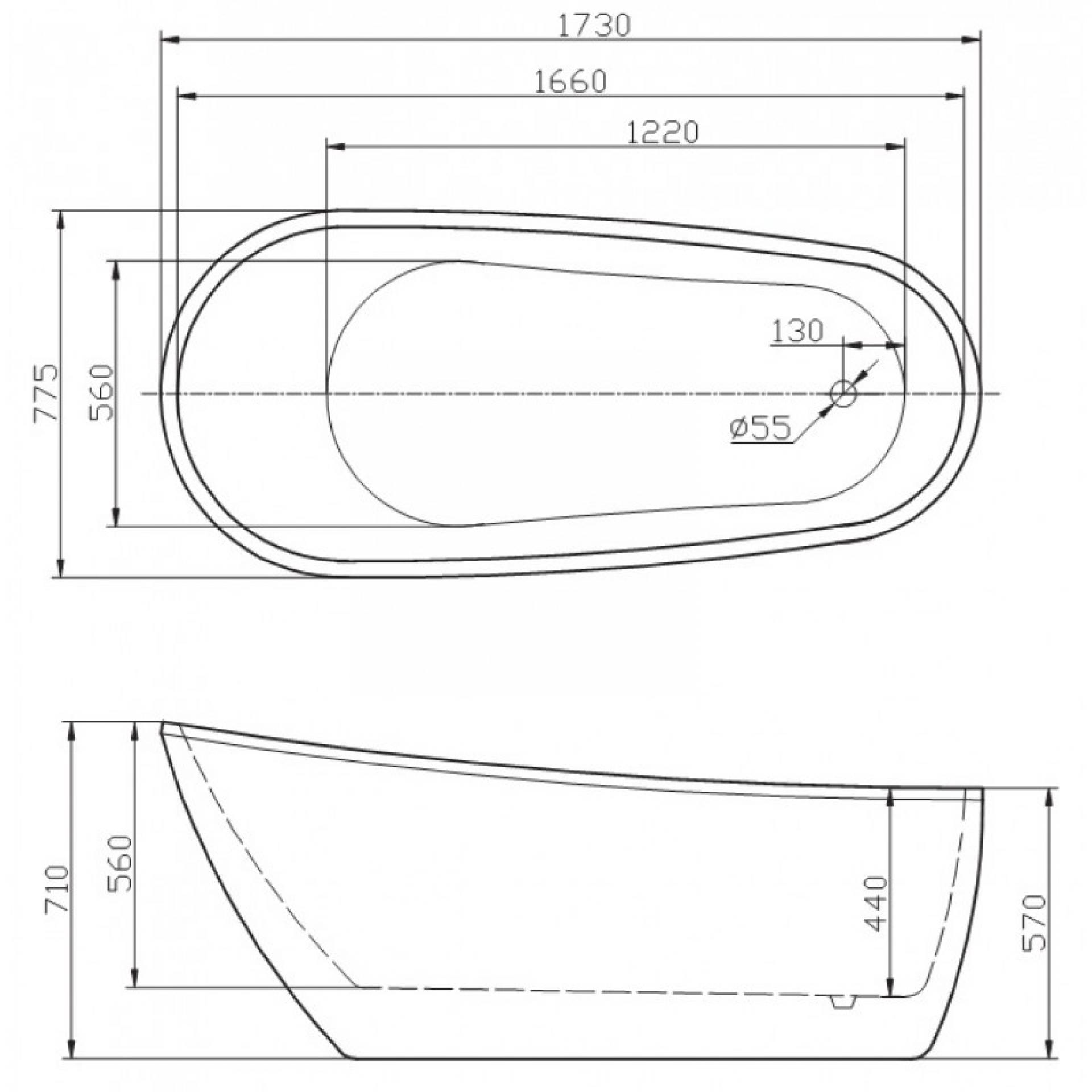 Акриловая ванна 173х78 BelBagno BB15