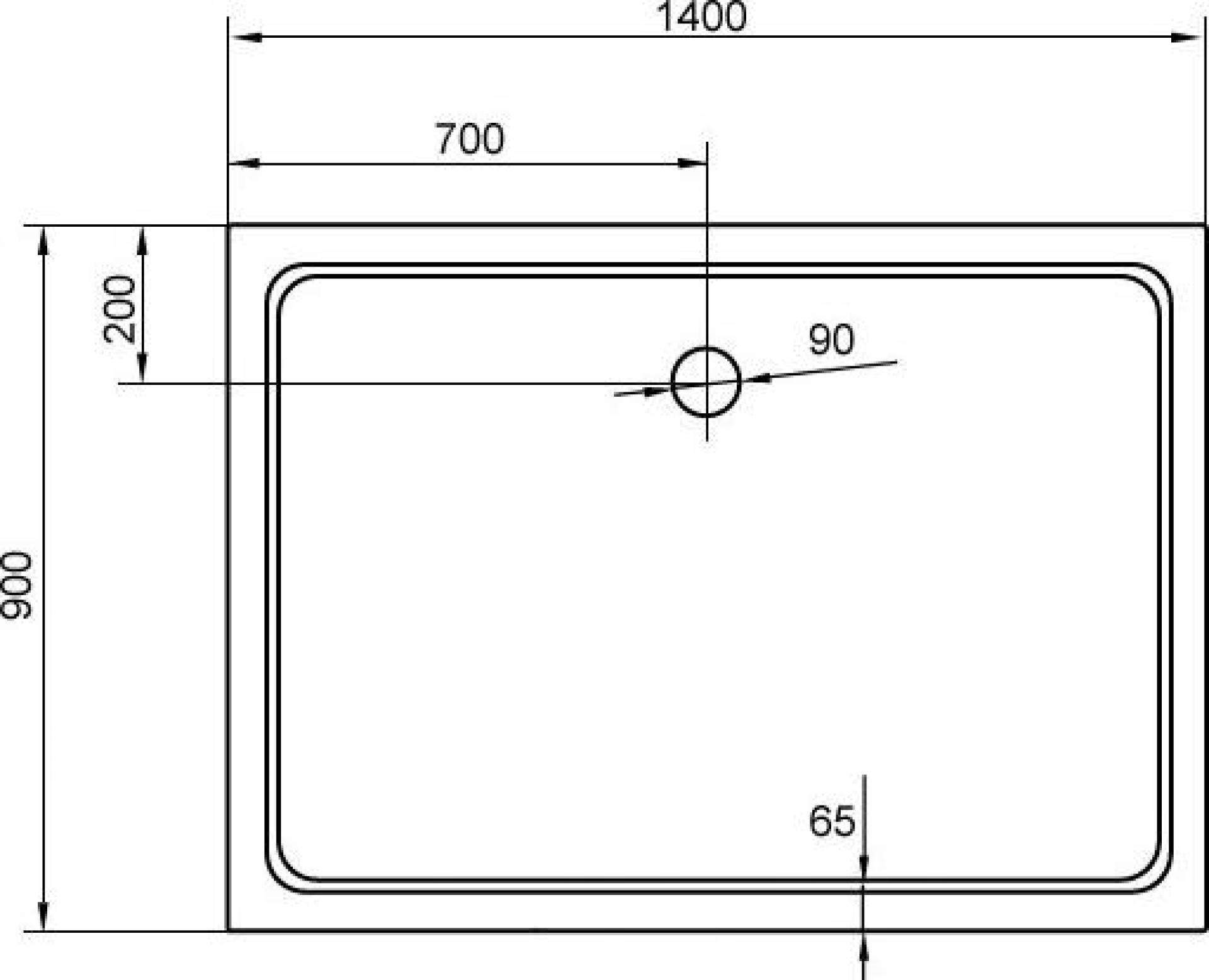 Поддон для душа Cezares SMC AH 140x90 см