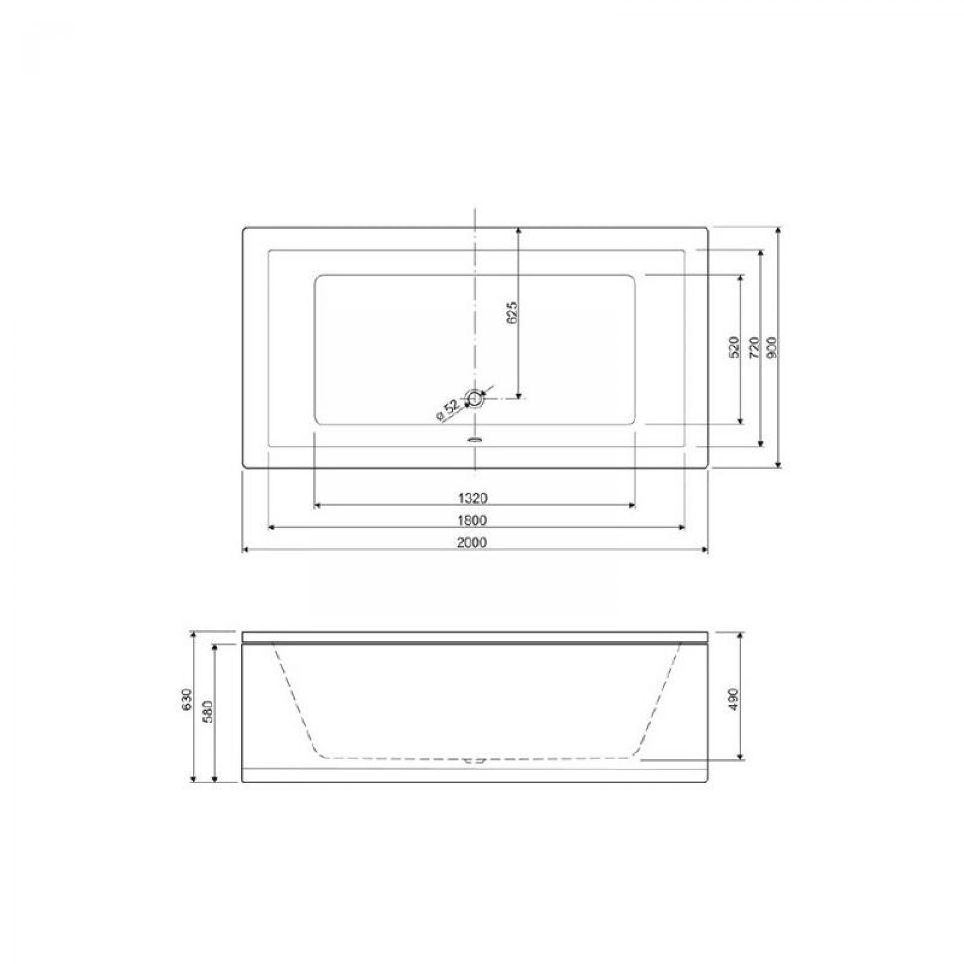 Акриловая ванна 200x90 Cezares Plane PLANE-200-90-49-W37