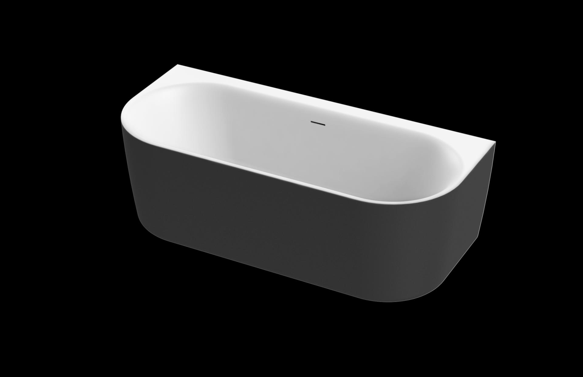 Акриловая ванна Cezares Metauro 180х80 METAURO-INT-Wall-180-80-60-B-W-MATT черный матовый