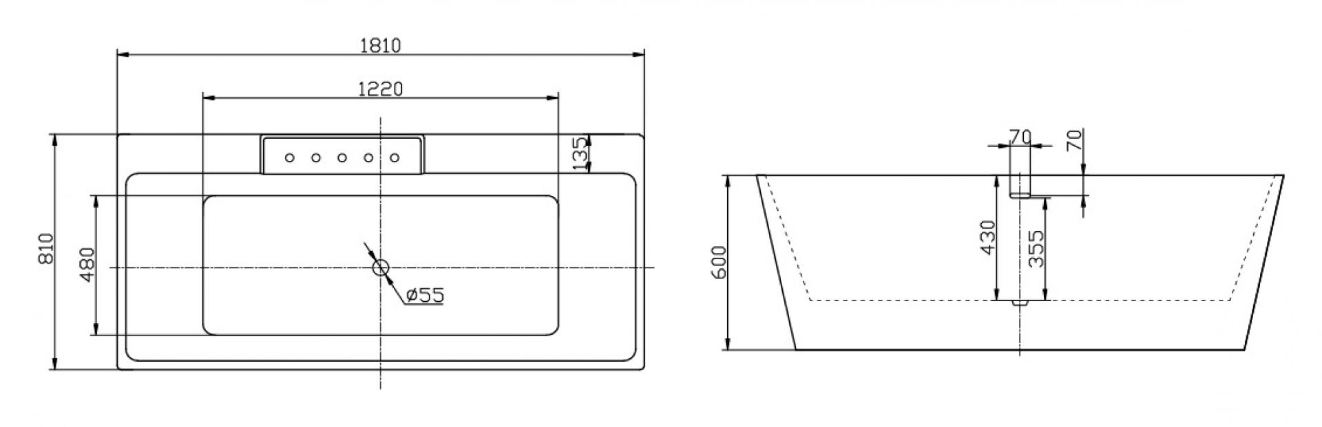 Акриловая ванна 180х80 см BelBagno BB19