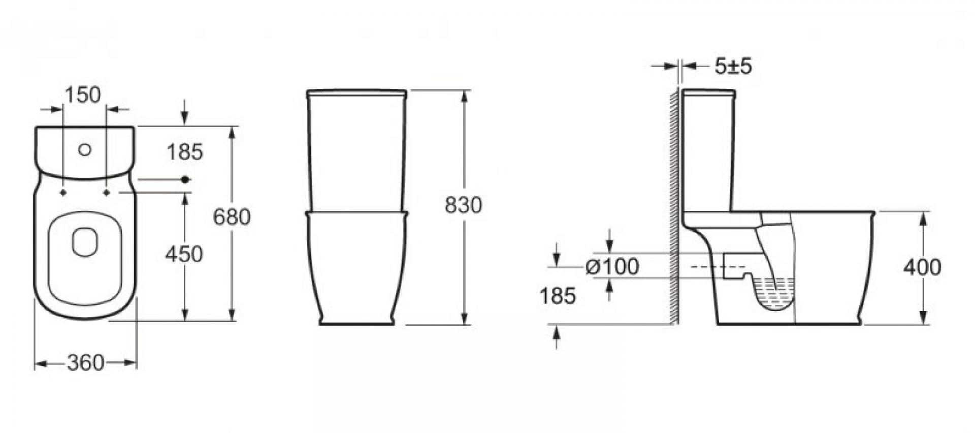 Унитаз-компакт BelBagno Prado BB10150CP с бачком BB10150T