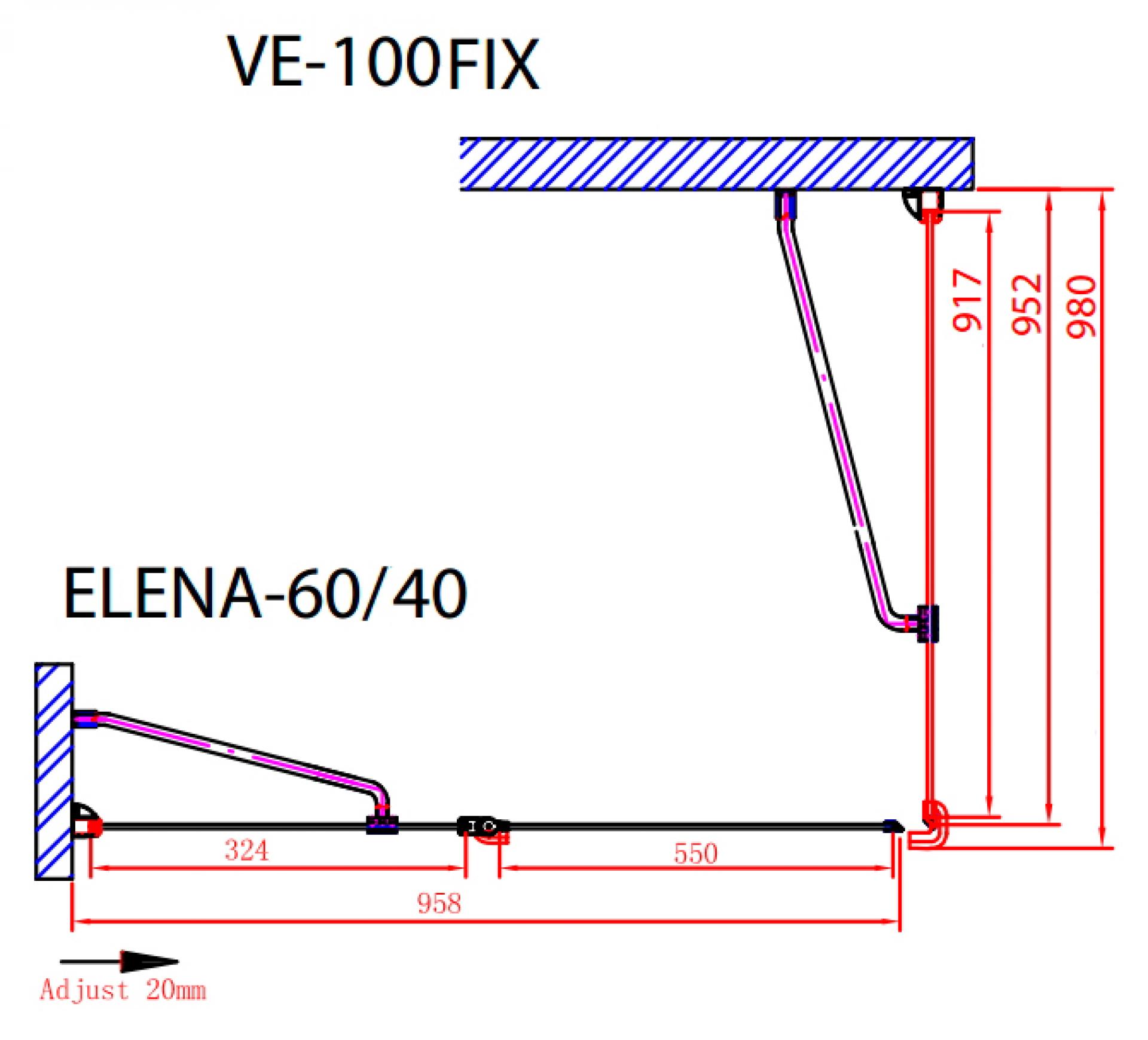 Душевой уголок Cezares Elena A12 100 C Cr