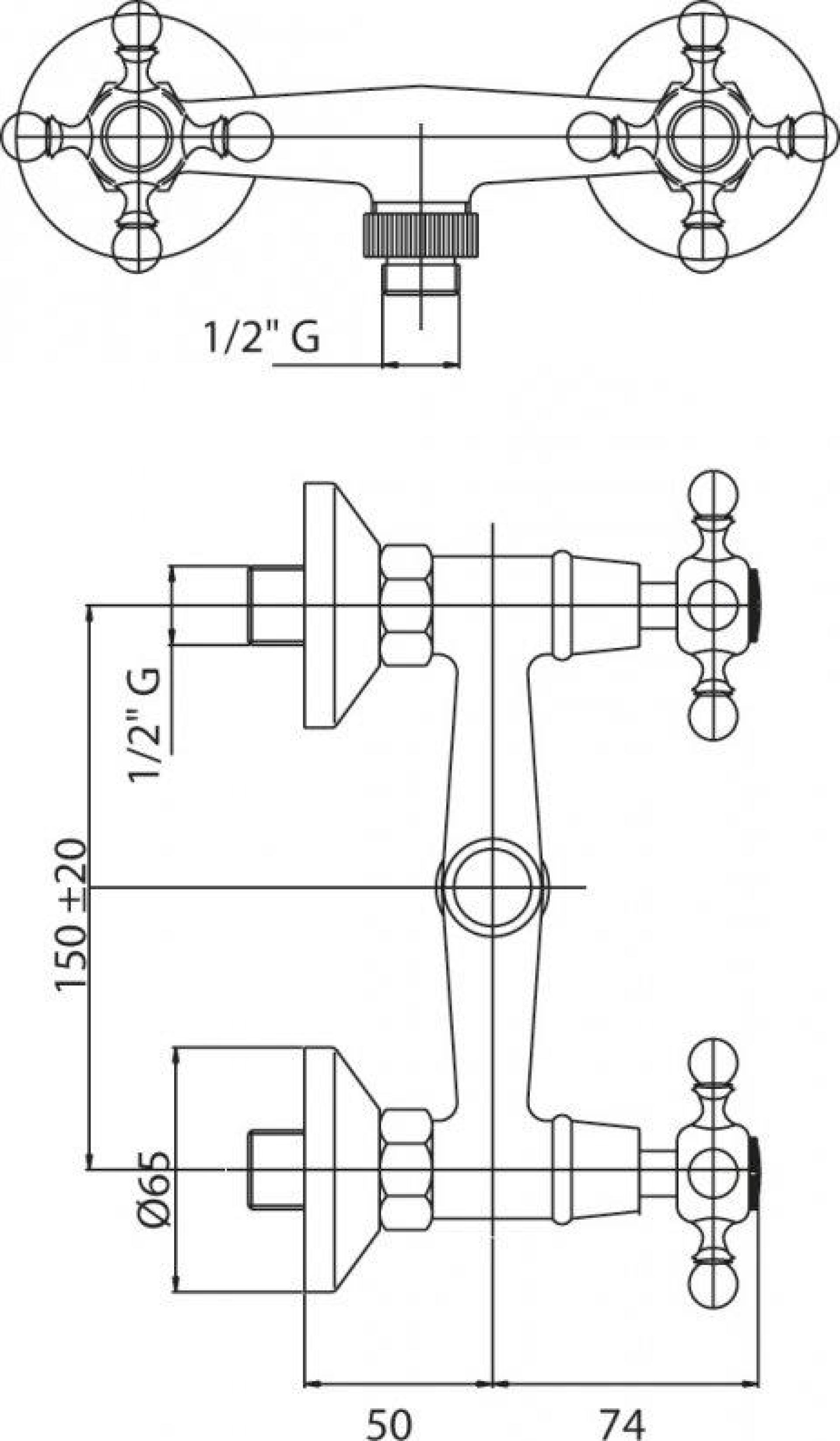 Смеситель для душа Cezares DIAMOND-DS-03/24-Sw-N, золото