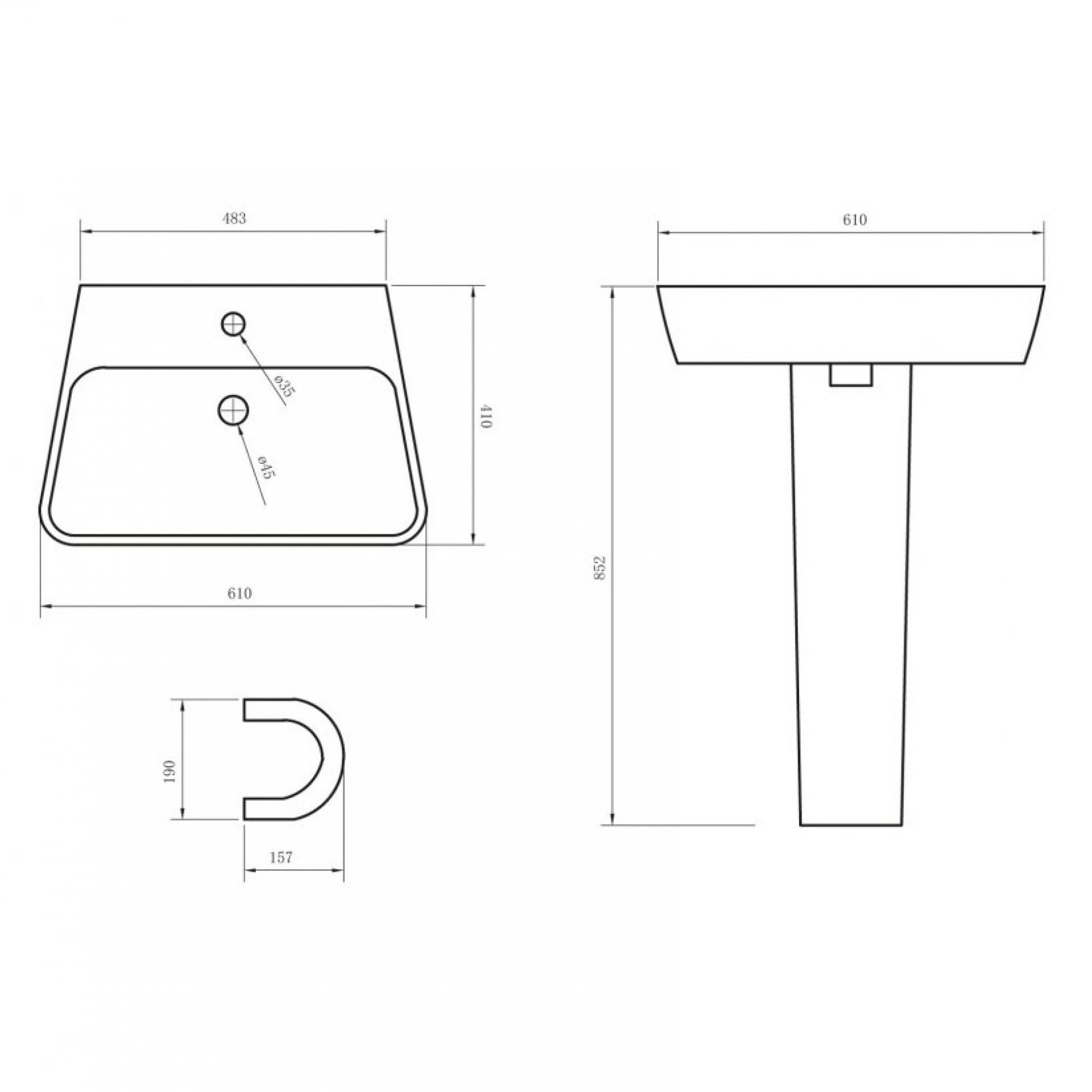 Раковина 61 см BelBagno Romina BB121L