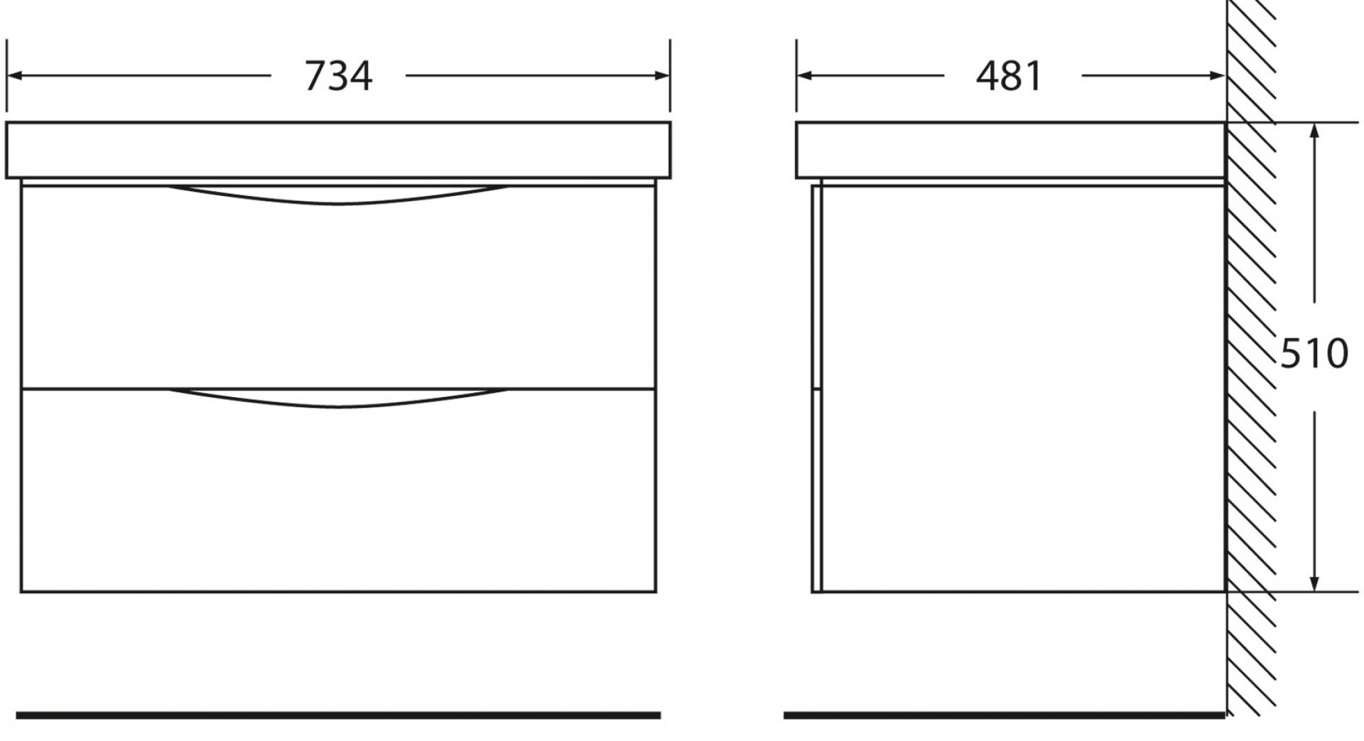 Тумба с раковиной BelBagno Fly 70 rovere grigio