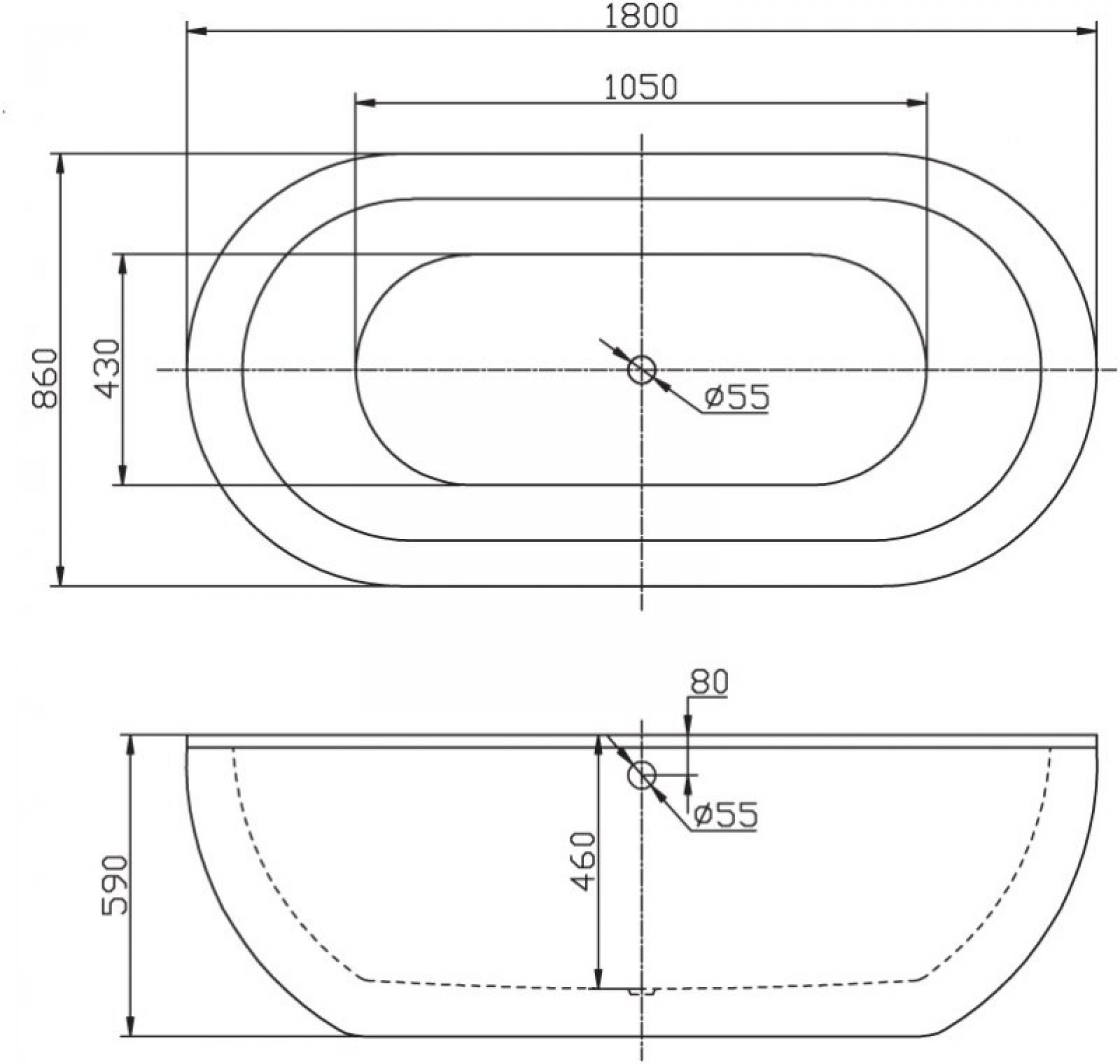 Акриловая ванна 180х86 BelBagno BB13-1800