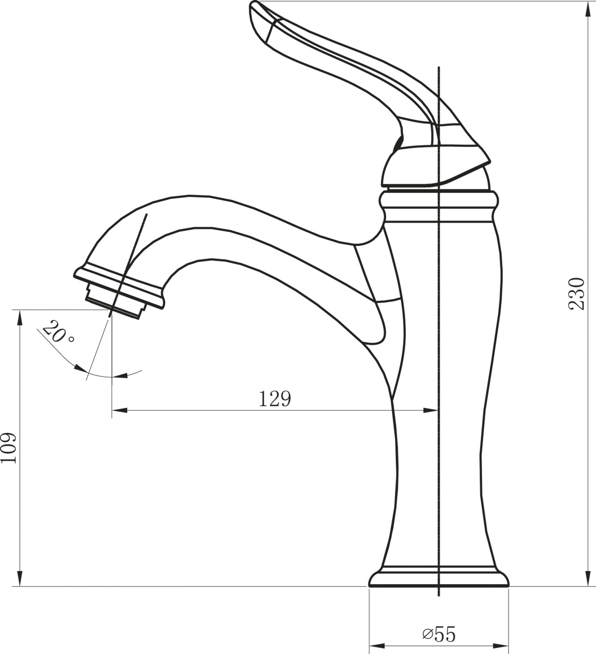 Смеситель BelBagno Tiffani TIF LVM CRM для раковины