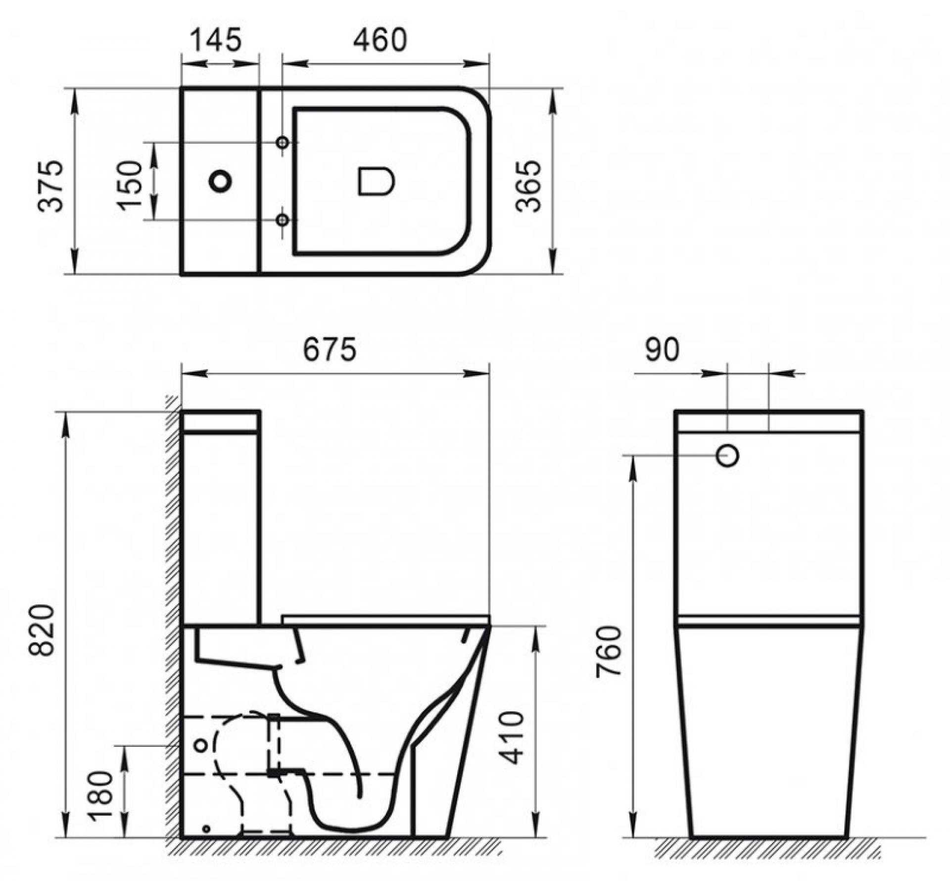 Чаша для унитаза-компакта BelBagno Ardente-R BB02093CPR