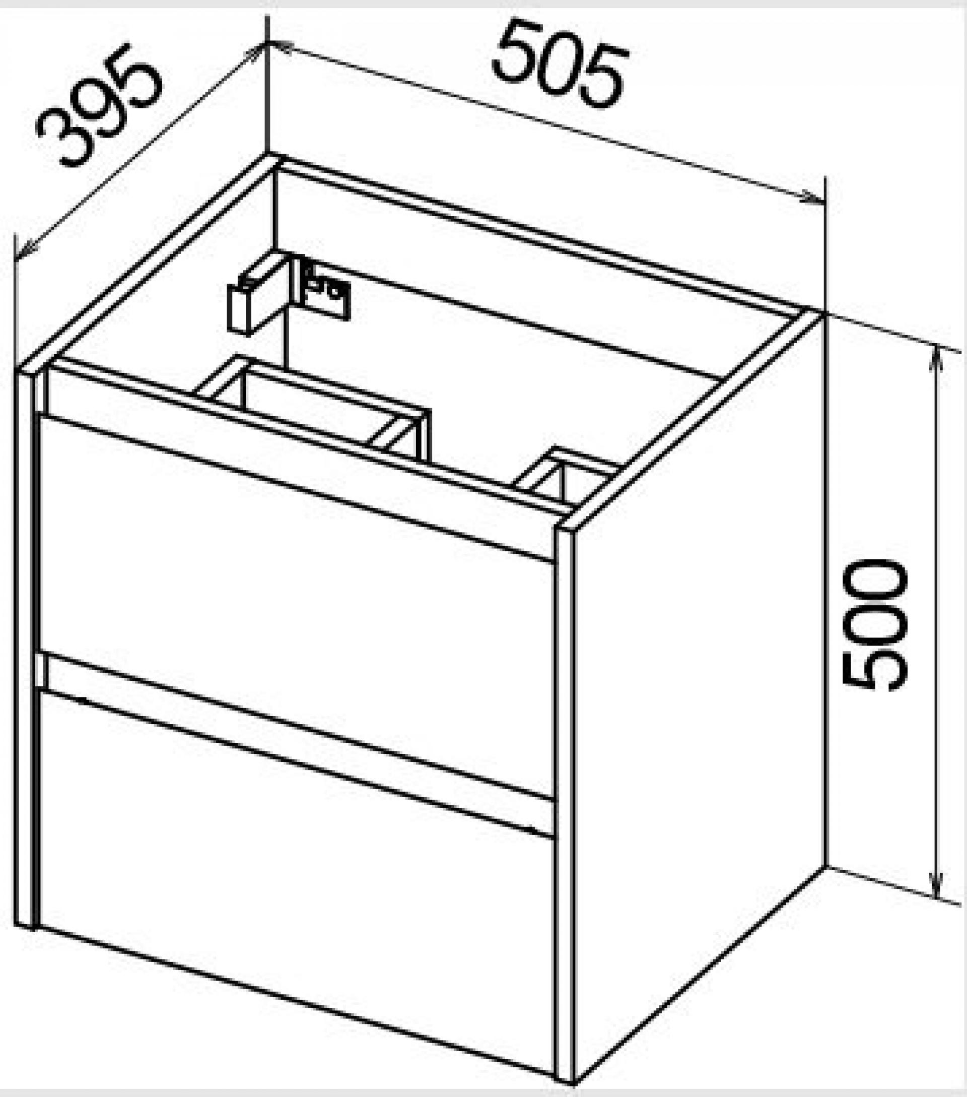 Тумба для комплекта BelBagno KRAFT 39-500/390-2C-SO-BO bianco opaco