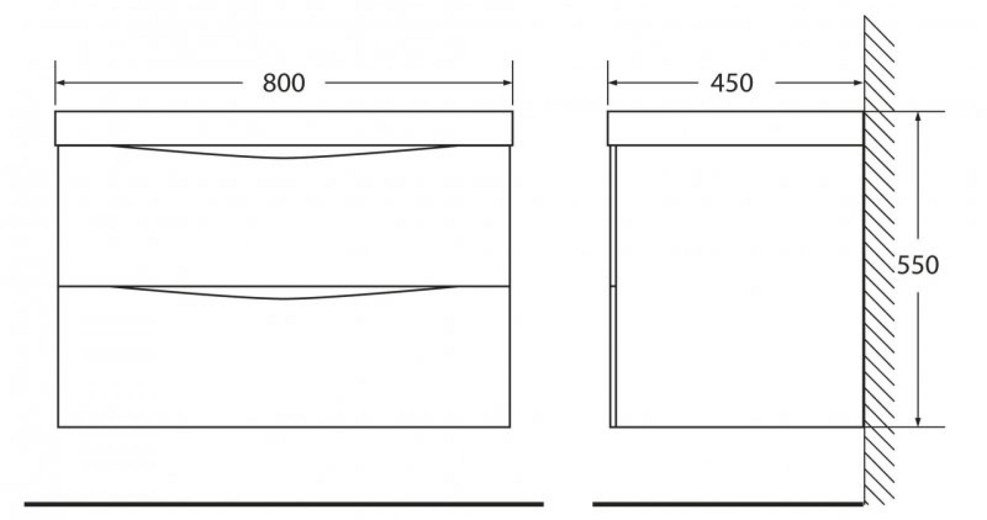 Тумба для комплекта BelBagno MARINO-800-2C-SO-RC-P rovere ciliegio