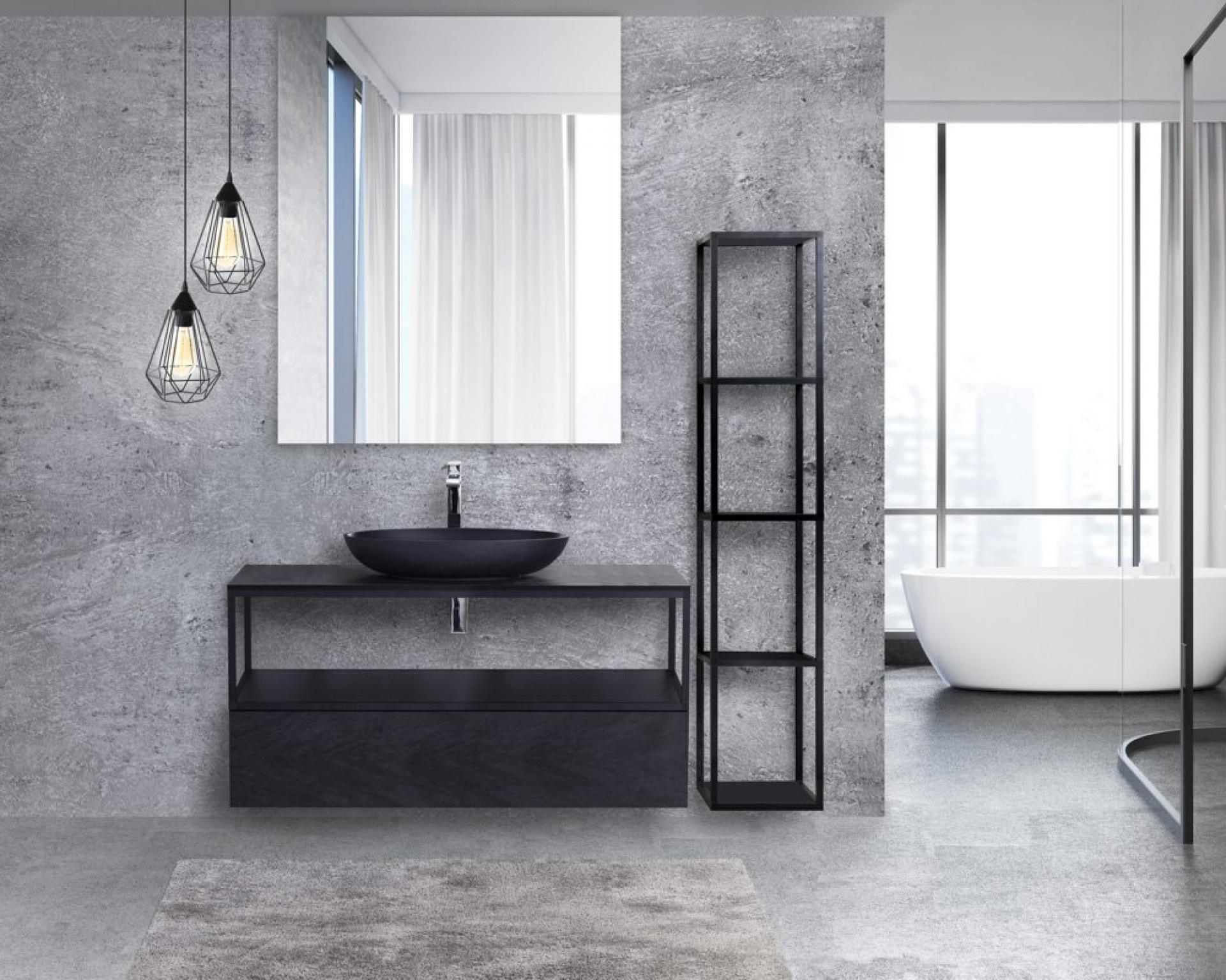Тумба под металлический каркас Cezares CADRO-120-1C-SO-NR-BLUM, черный
