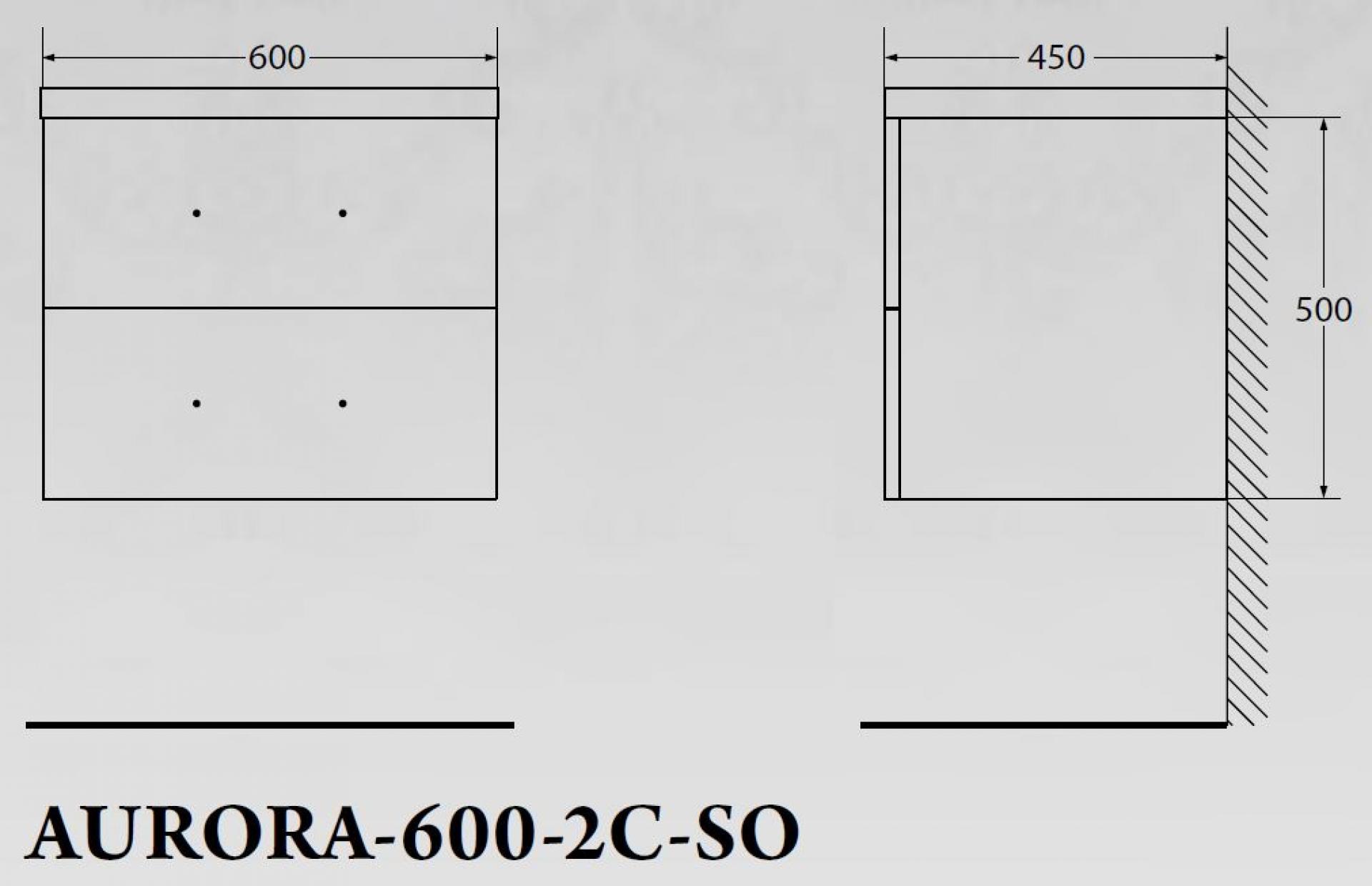 Тумба для комплекта Belbagno Aurora-600-2C-SO-BL