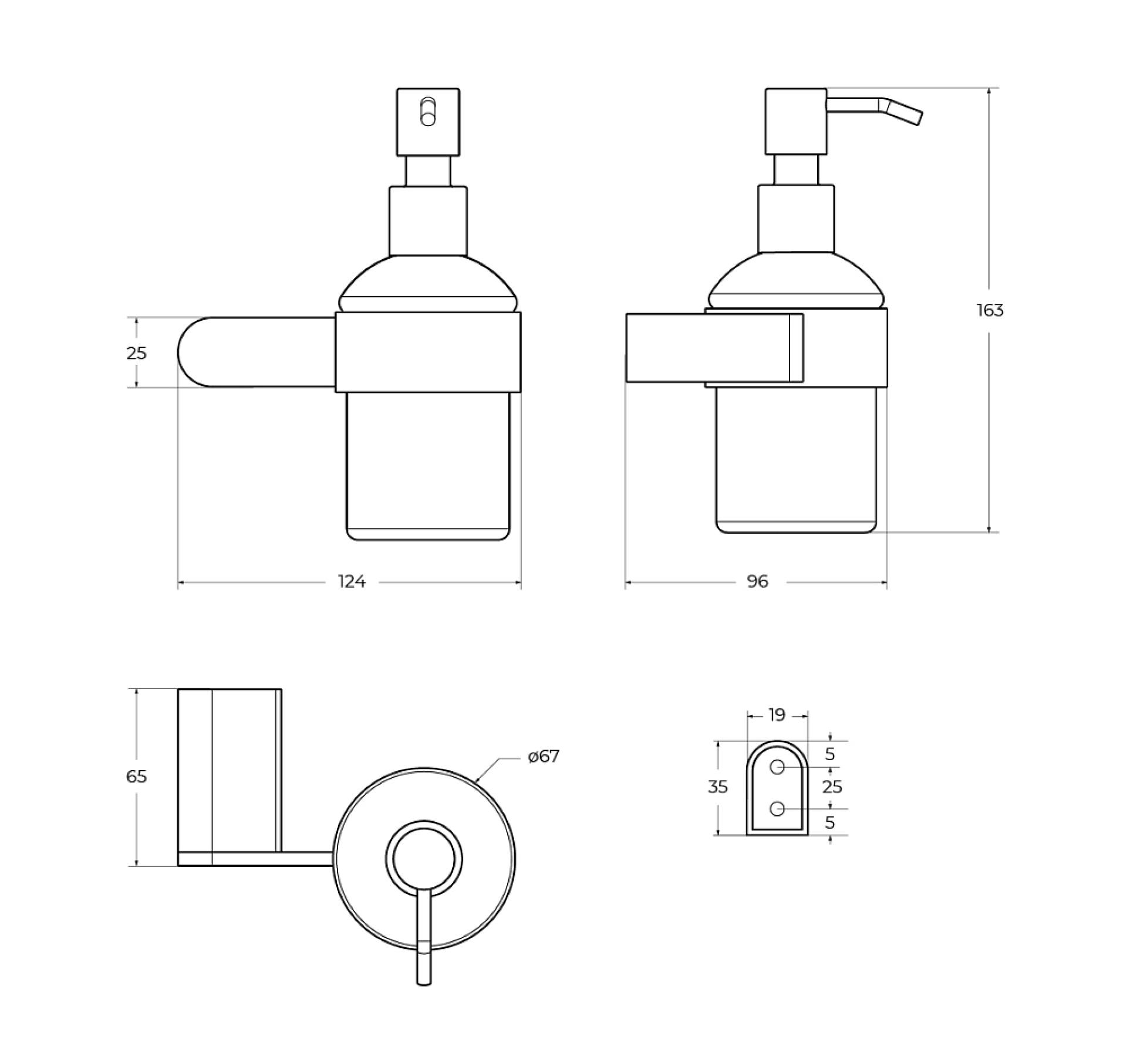 Дозатор для жидкого мыла Cezares STYLUS-SOIS-V-01, хром