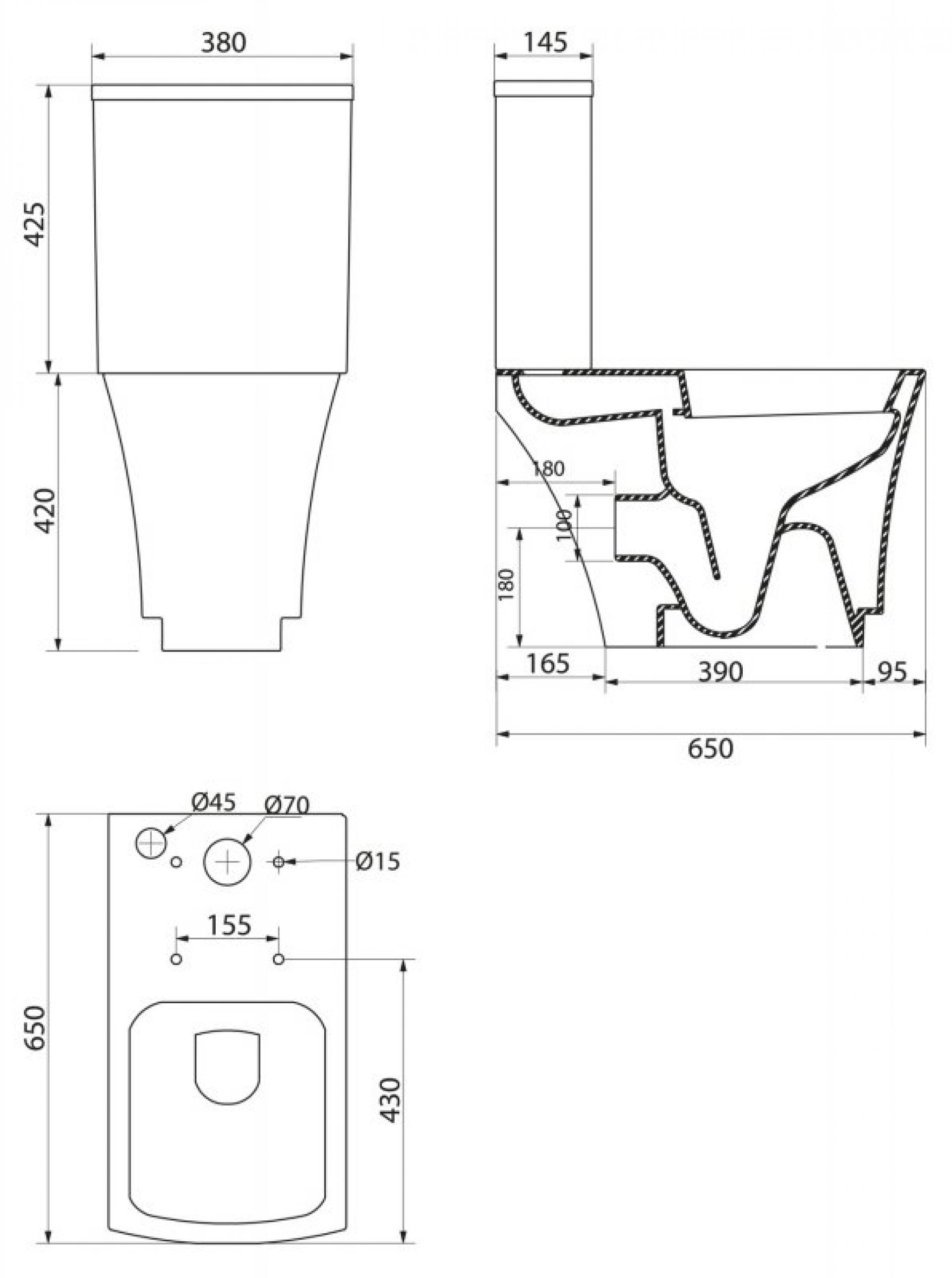 Унитаз-компакт BelBagno Regina BB104CP с бачком BB104T