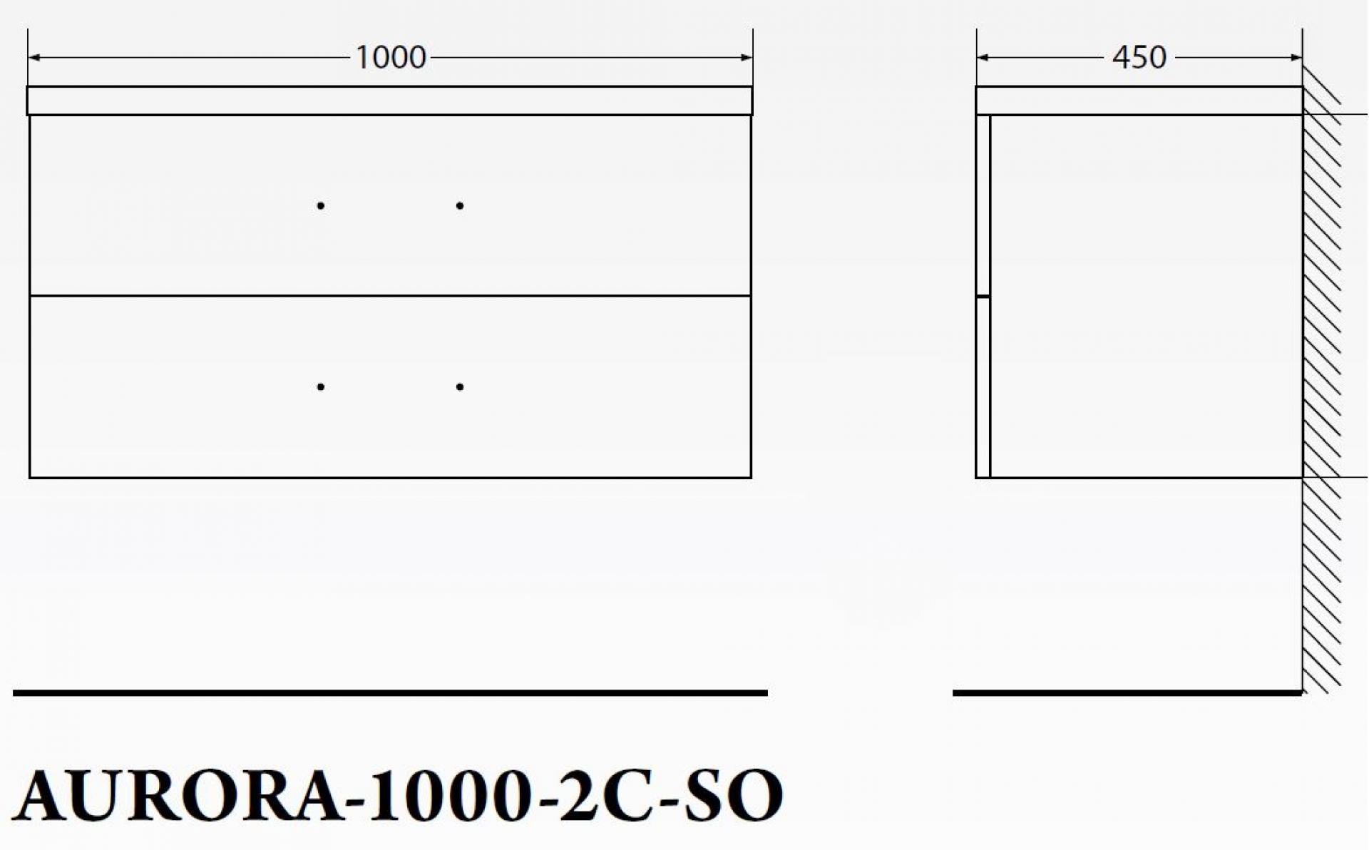 Тумба для комплекта Belbagno Aurora-1000-2C-SO-PP