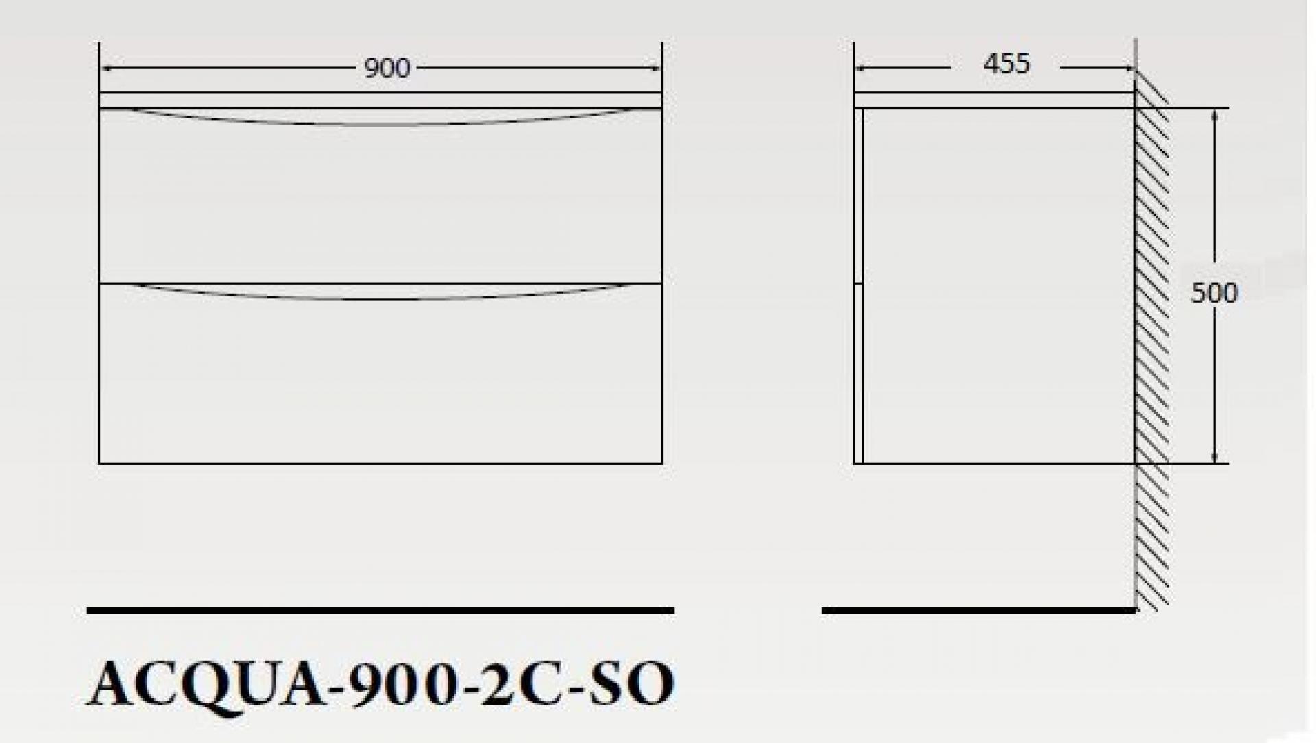 Тумба для комплекта BelBagno ACQUA-900-2C-SO-RNG robere nature grigio