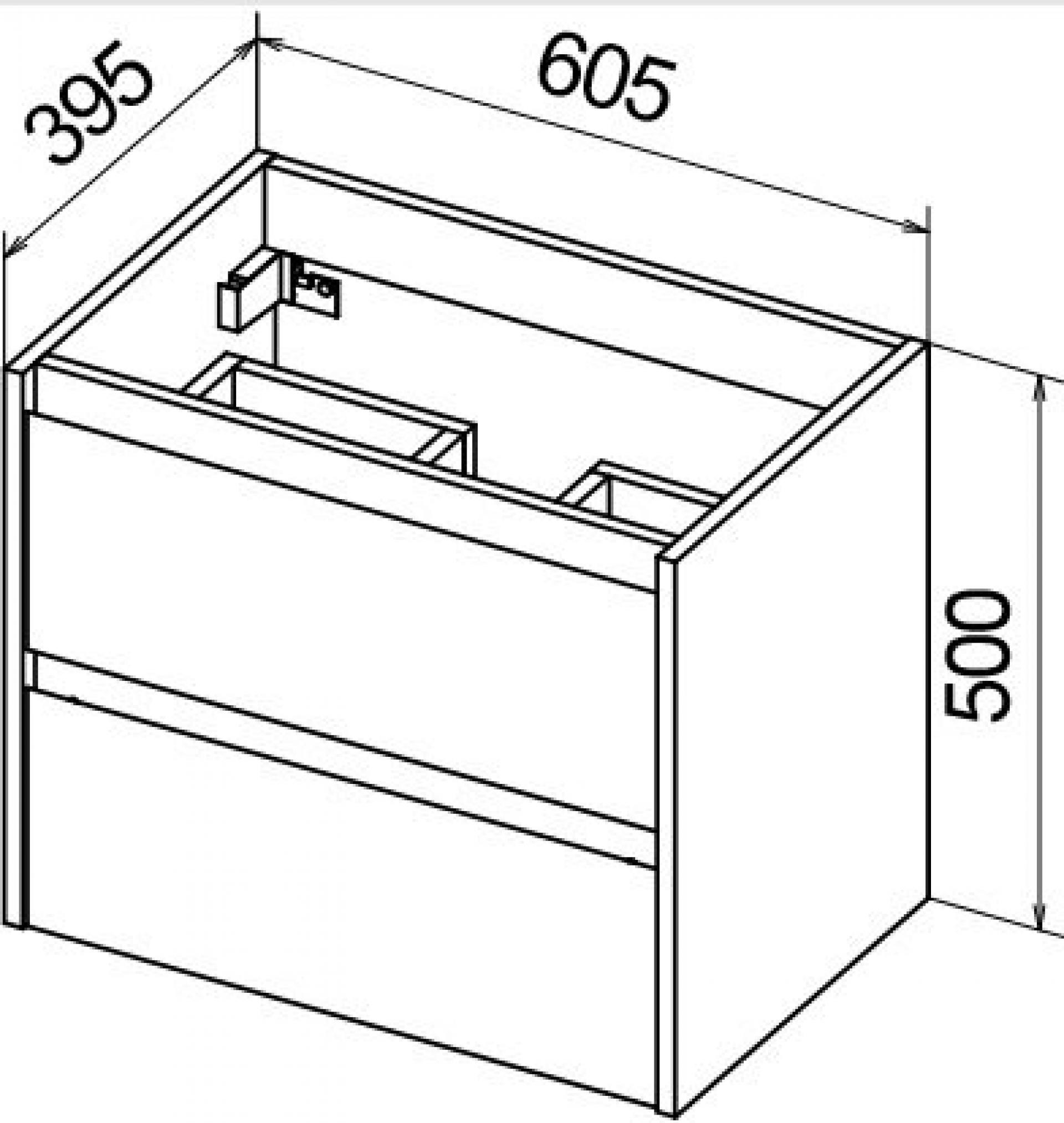 Тумба для комплекта BelBagno KRAFT 39-600/390-2C-SO-BO bianco opaco