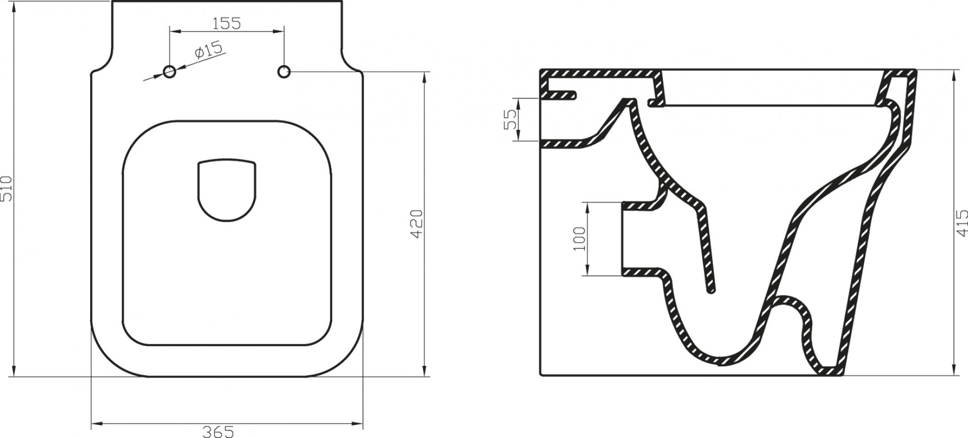 Унитаз приставной BelBagno Janice  BB124CB