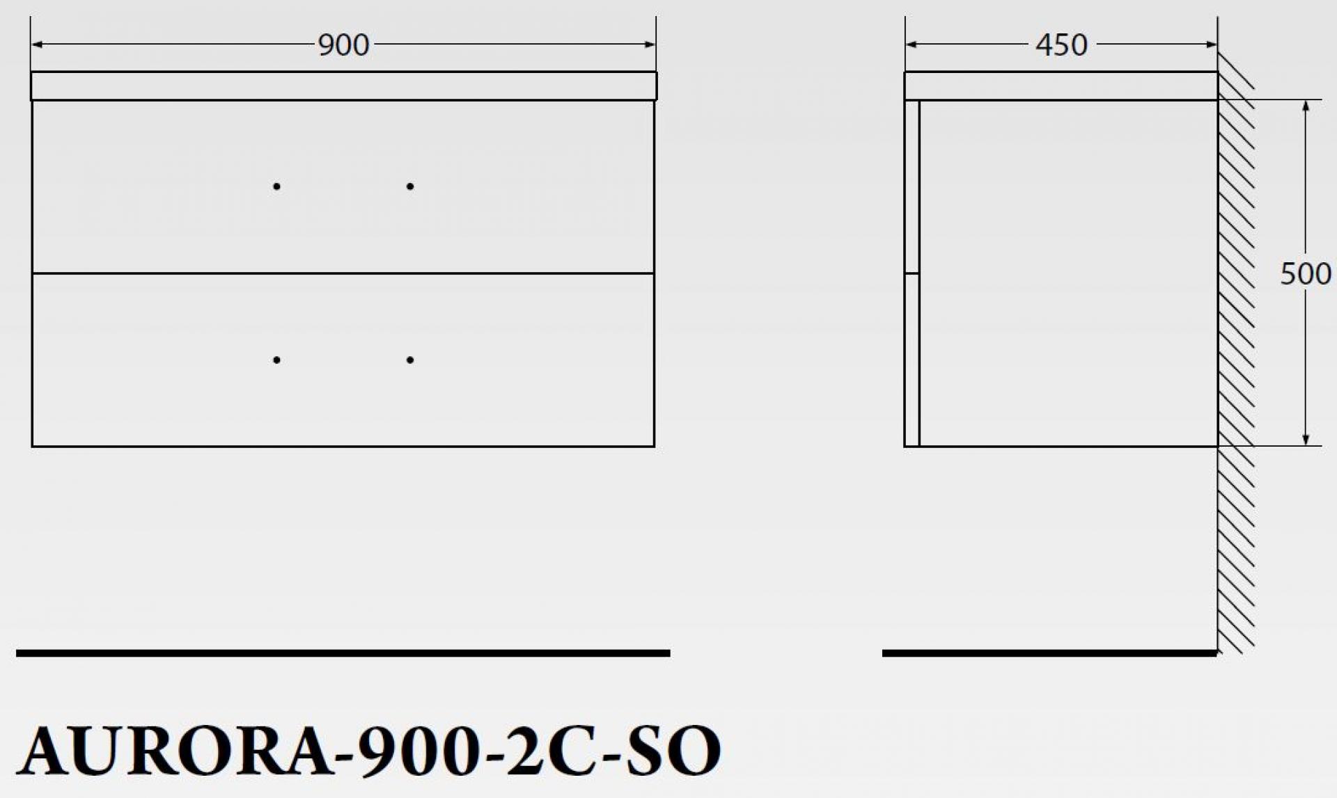 Тумба для комплекта Belbagno Aurora-900-2C-SO-PP