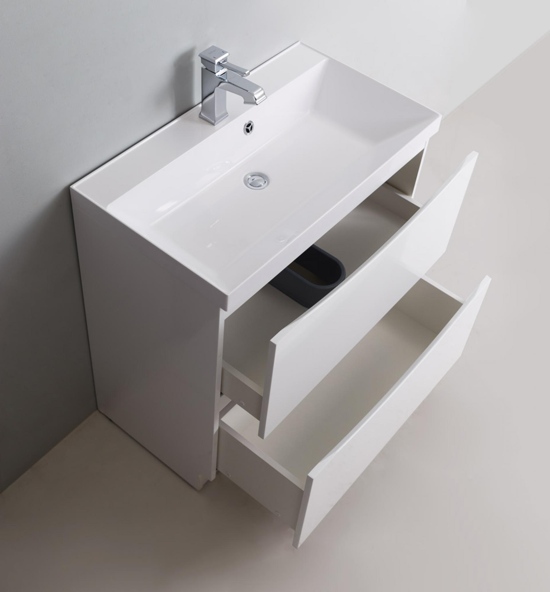 Тумба для комплекта BelBagno MARINO-800-2C-PIA-BL-P bianco lucido