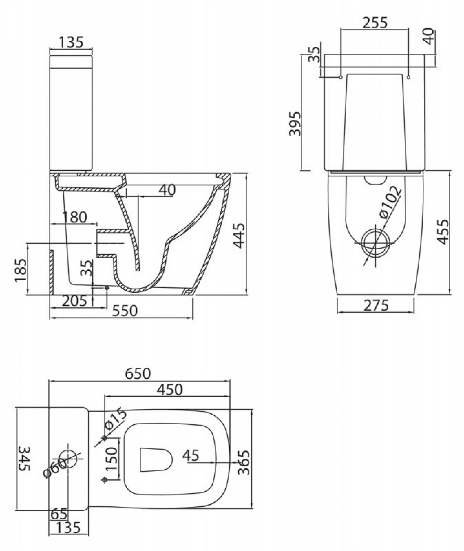 Бачок для унитаза BelBagno Alpina-R BB0159T подвод снизу бачка