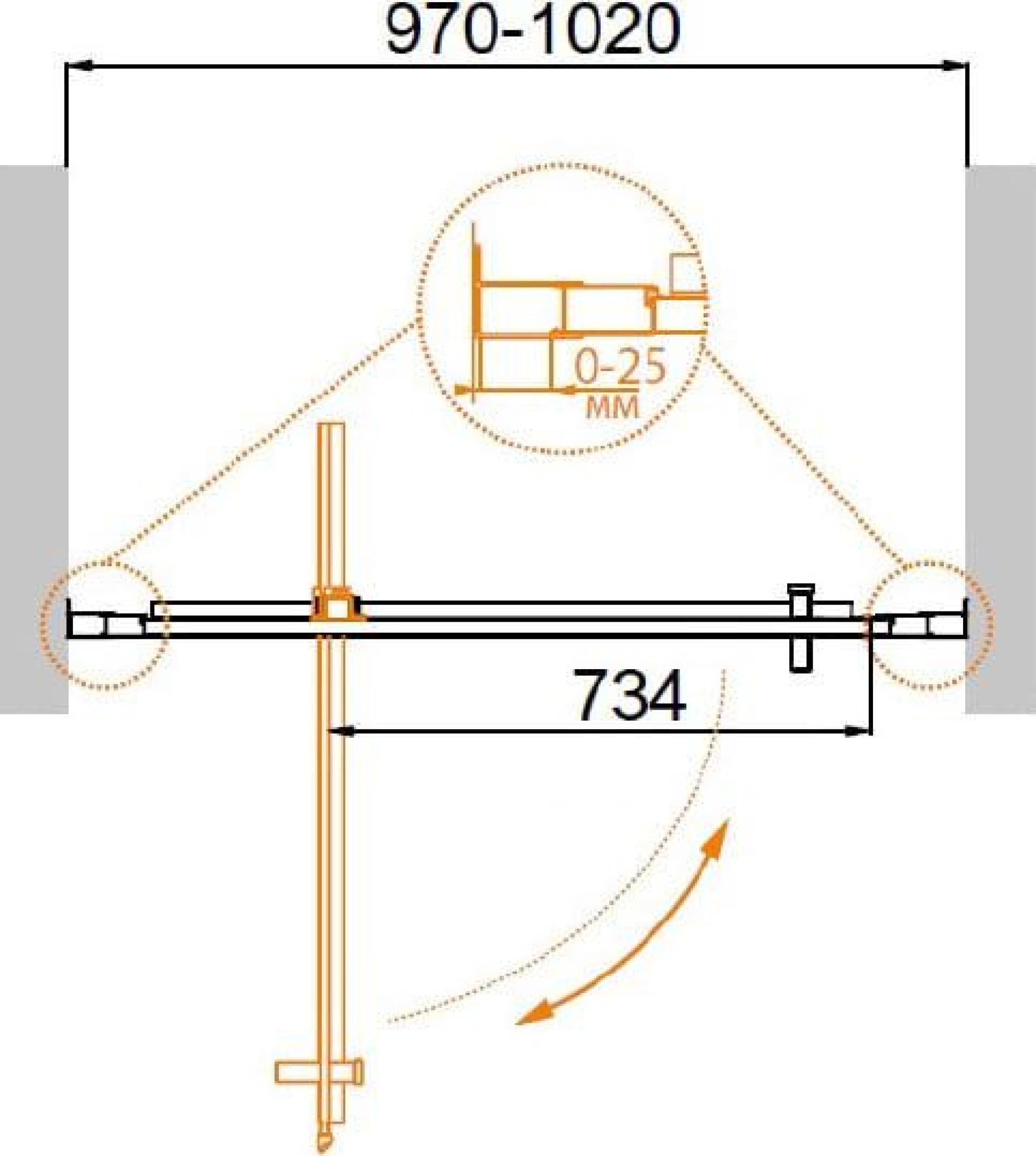 Душевая дверь в нишу Cezares MOLVENO-BA-1-100-P-C стекло punto