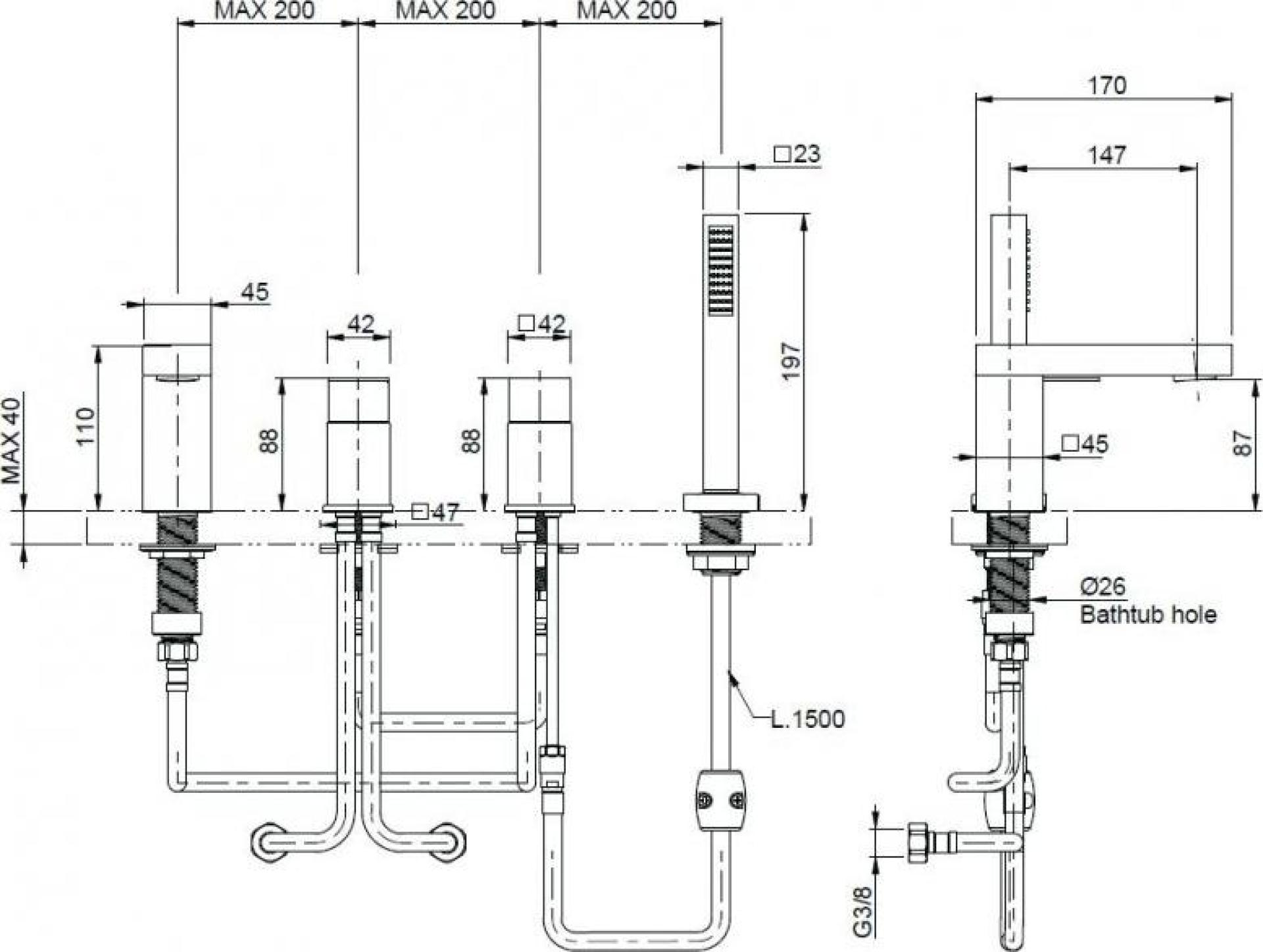 Смеситель на борт ванны Cezares UNIKA-BVD4-BIO, белый