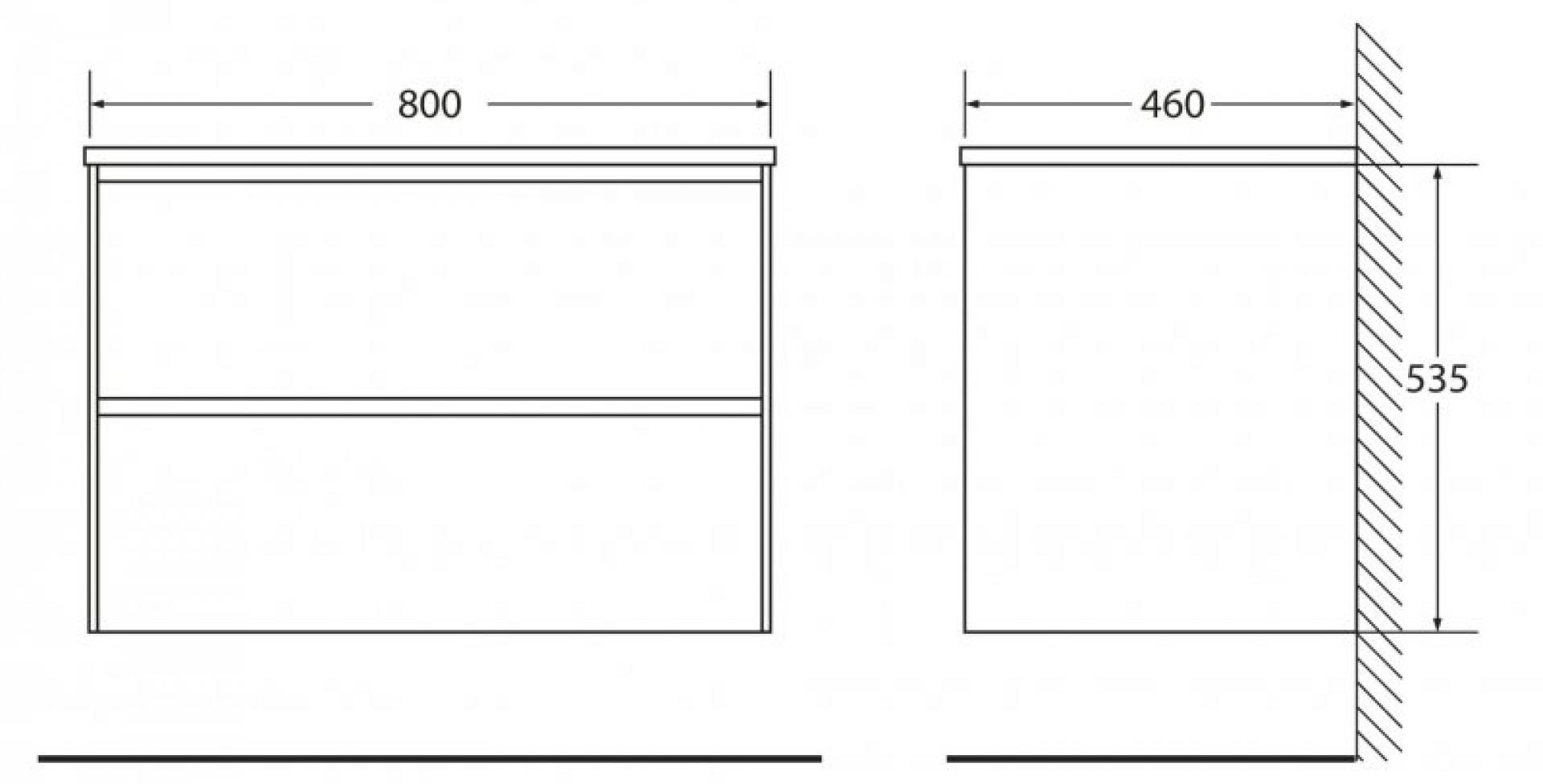 Тумба для комплекта BelBagno PIETRA-800-2C-SO-ST stucco cemento leggero