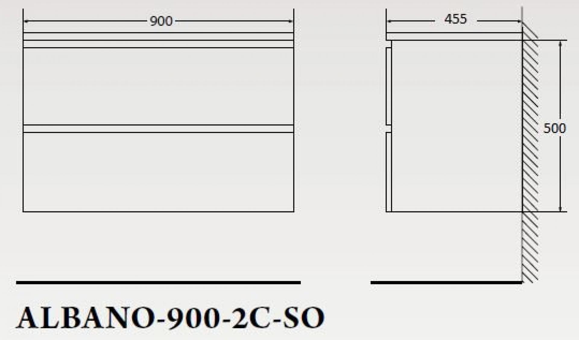 Тумба для комплекта BelBagno ALBANO-900-2C-SO-PS pino scania