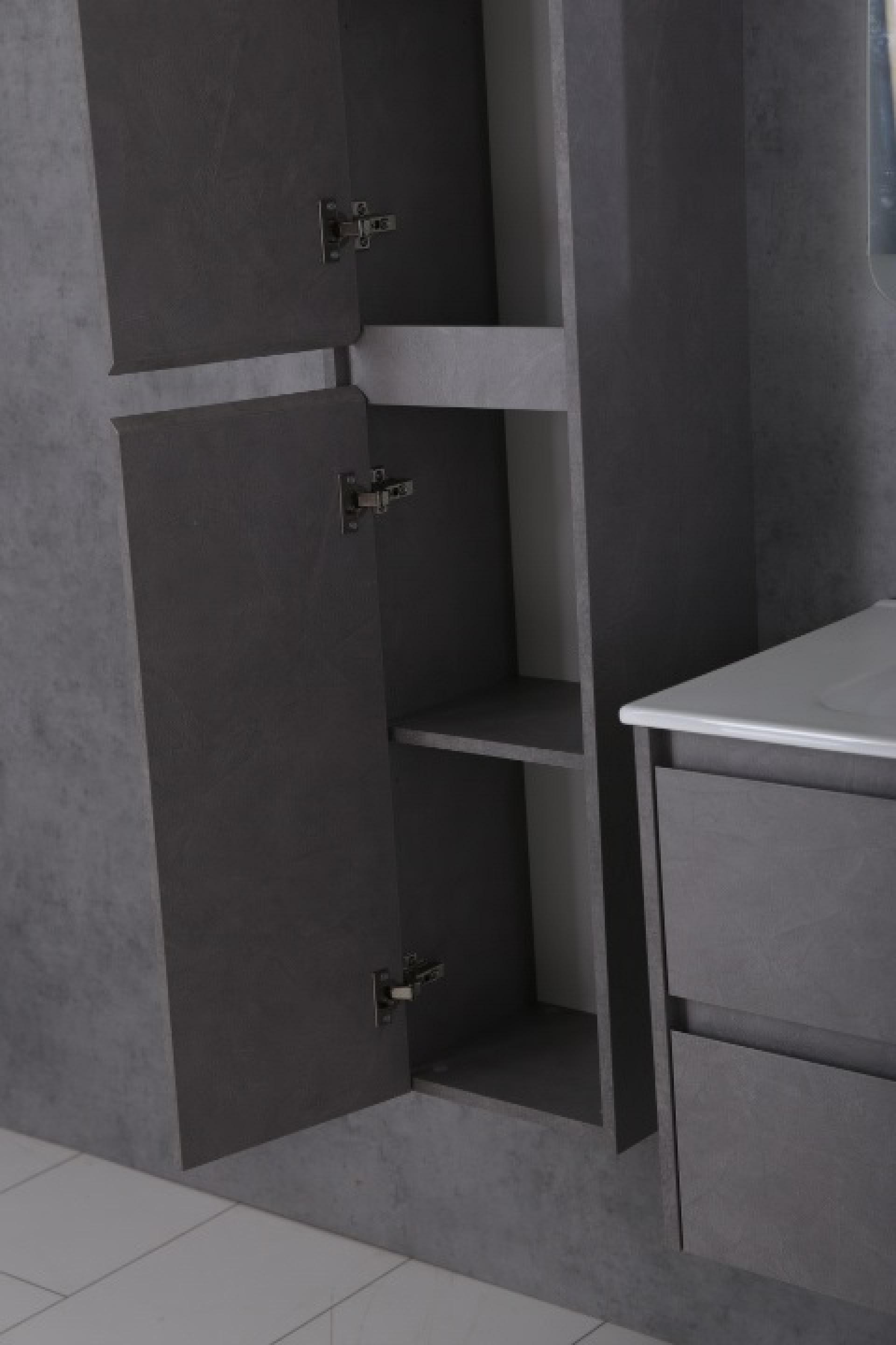 Шкаф-пенал BelBagno KRAFT-1600-2A-SC-PG-L pietra grigio