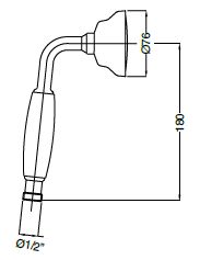 Ручной душ Cezares Czr CZR-U-D1FC-03/24-Bi золото