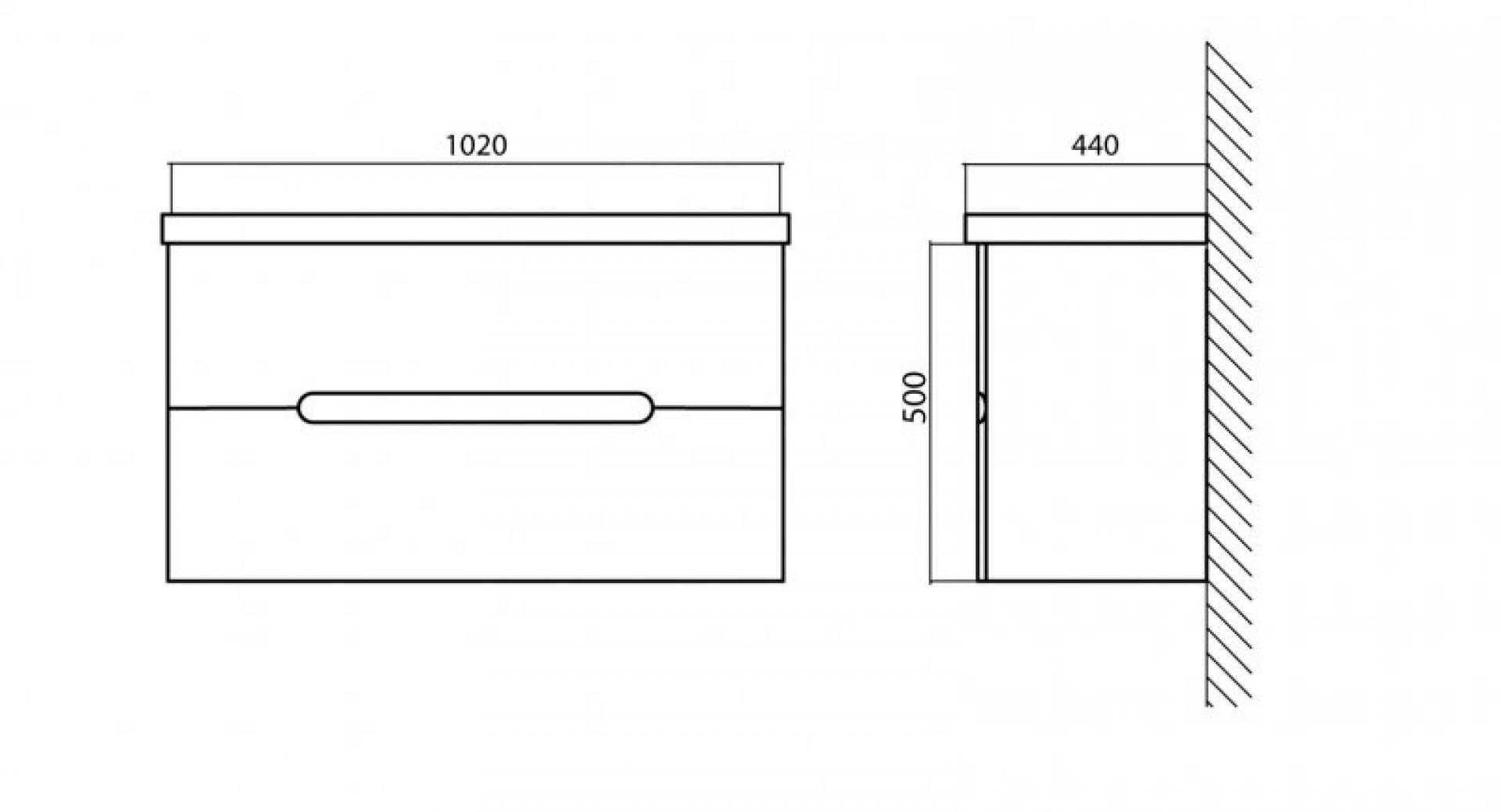 Тумба для комплекта BelBagno LUXURY-1050-2C-SO-BL bianco laccato lucido