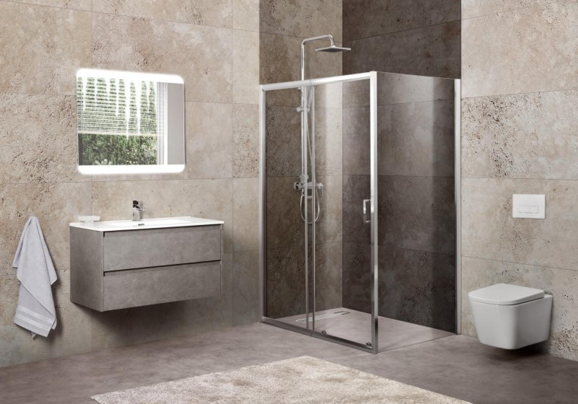 Душевой уголок BelBagno UNIQUE-AH-1-100/115-80-P-Cr стекло punto