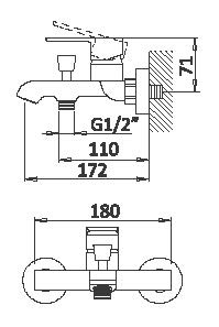 Смеситель для ванны с душем Cezares Nautic NAUTIC-VM-BIO белый матовый