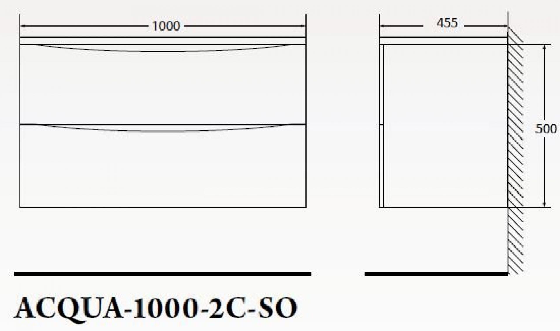 Тумба для комплекта BelBagno ACQUA-1000-2C-SO-BL bianco lucido