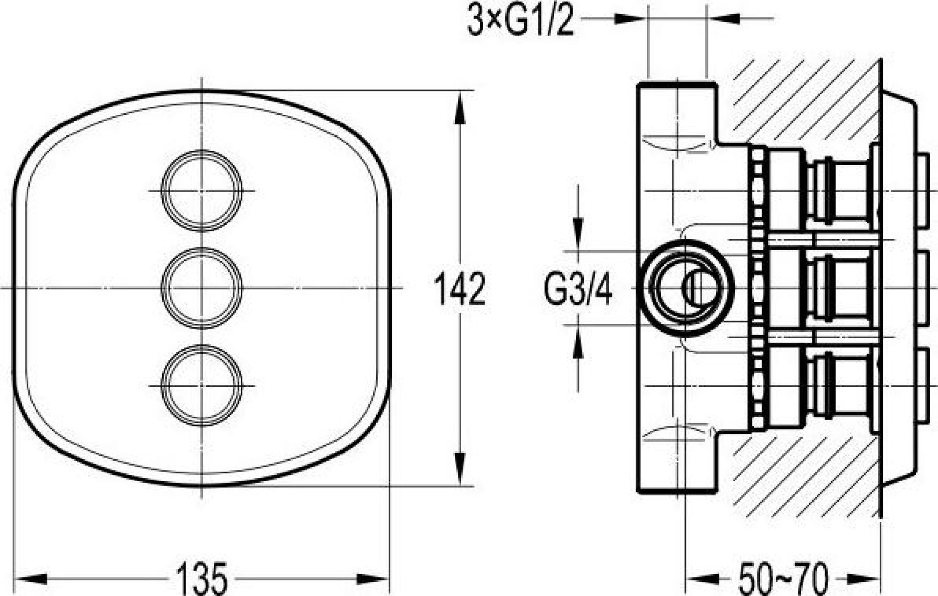 Переключатель потоков Cezares GLOBO-F-DEV3-B-01, хром