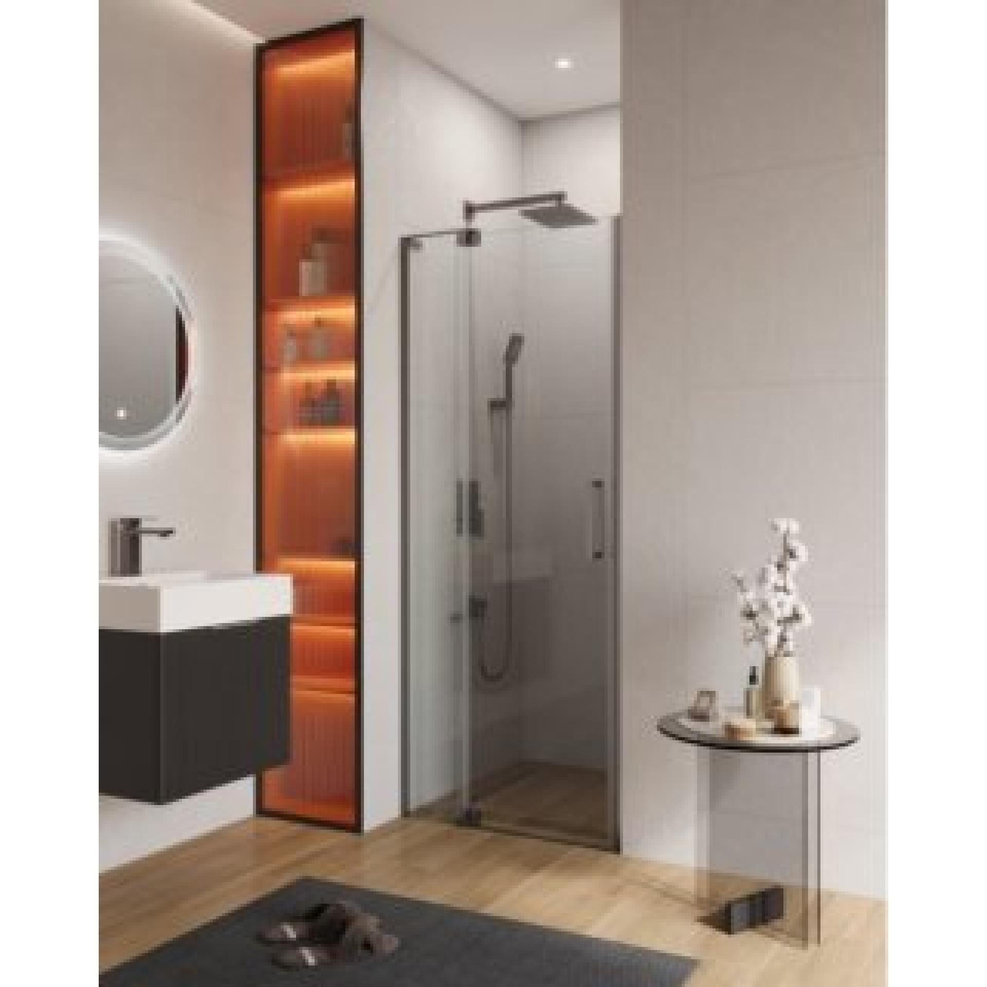 Дверь душевая Cezares Slider 70 SLIDER-B-1-70/80-C-GM профиль оружейная сталь, стекло прозрачное