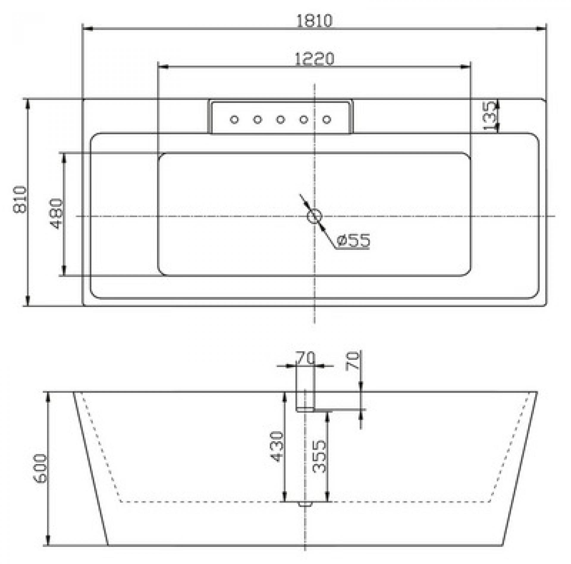 Акриловая ванна 181х81 BelBagno BB19-BIA