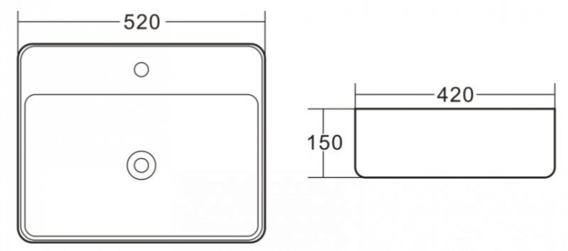 Раковина накладная 52 см Belbagno BB1367