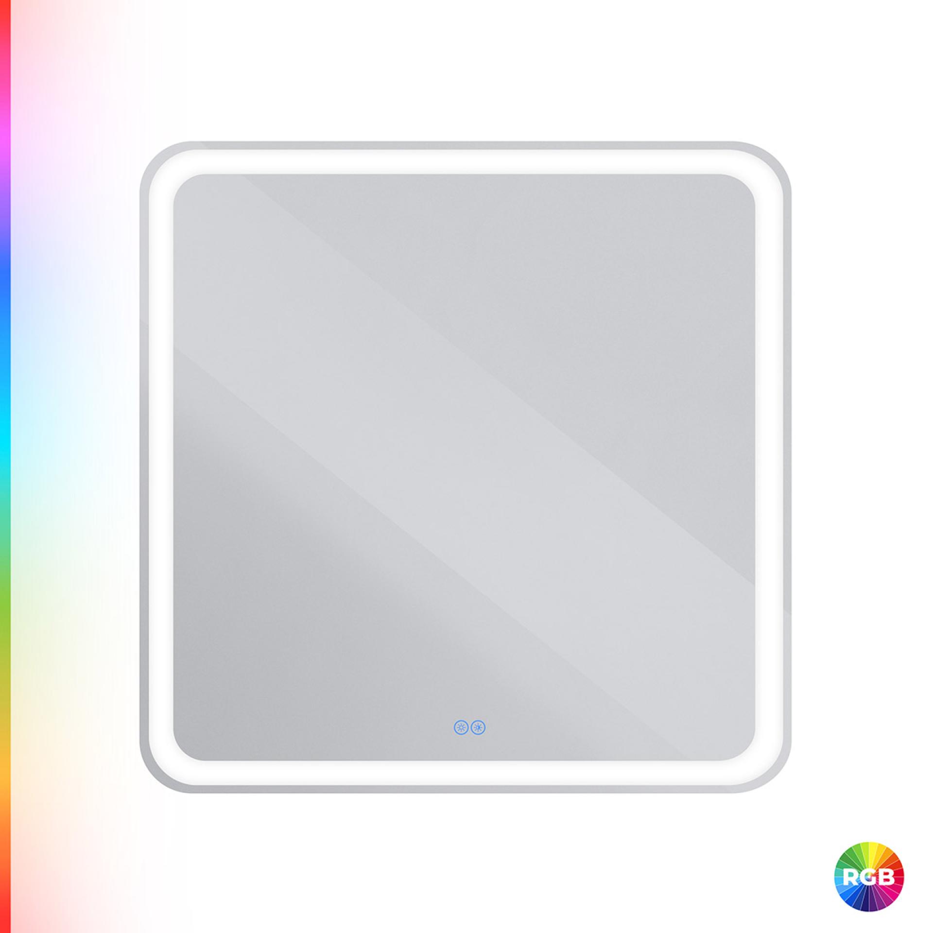 Зеркало Cezares 80х80 CZR-SPC-MC-800-800-RGB-TCH с подсветкой
