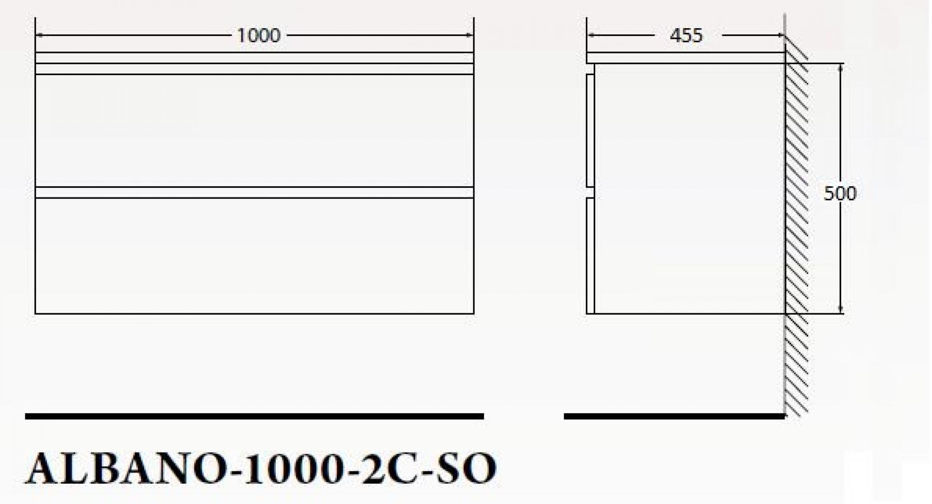 Тумба для комплекта BelBagno ALBANO-1000-2C-SO-RNG robere nature grigio