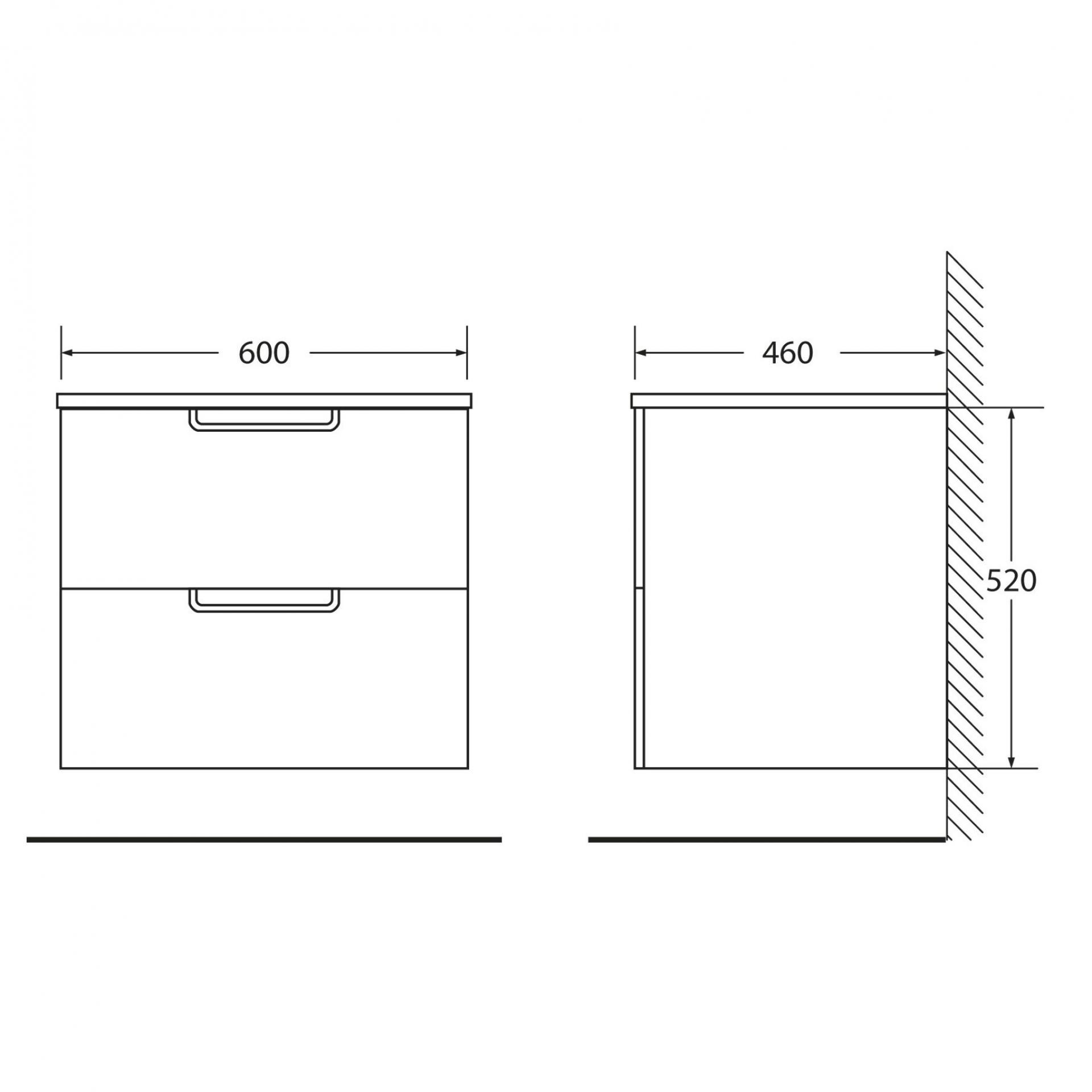 Тумба для комплекта BelBagno Leticia BB600DDAC-PAT/BO bianco opaco