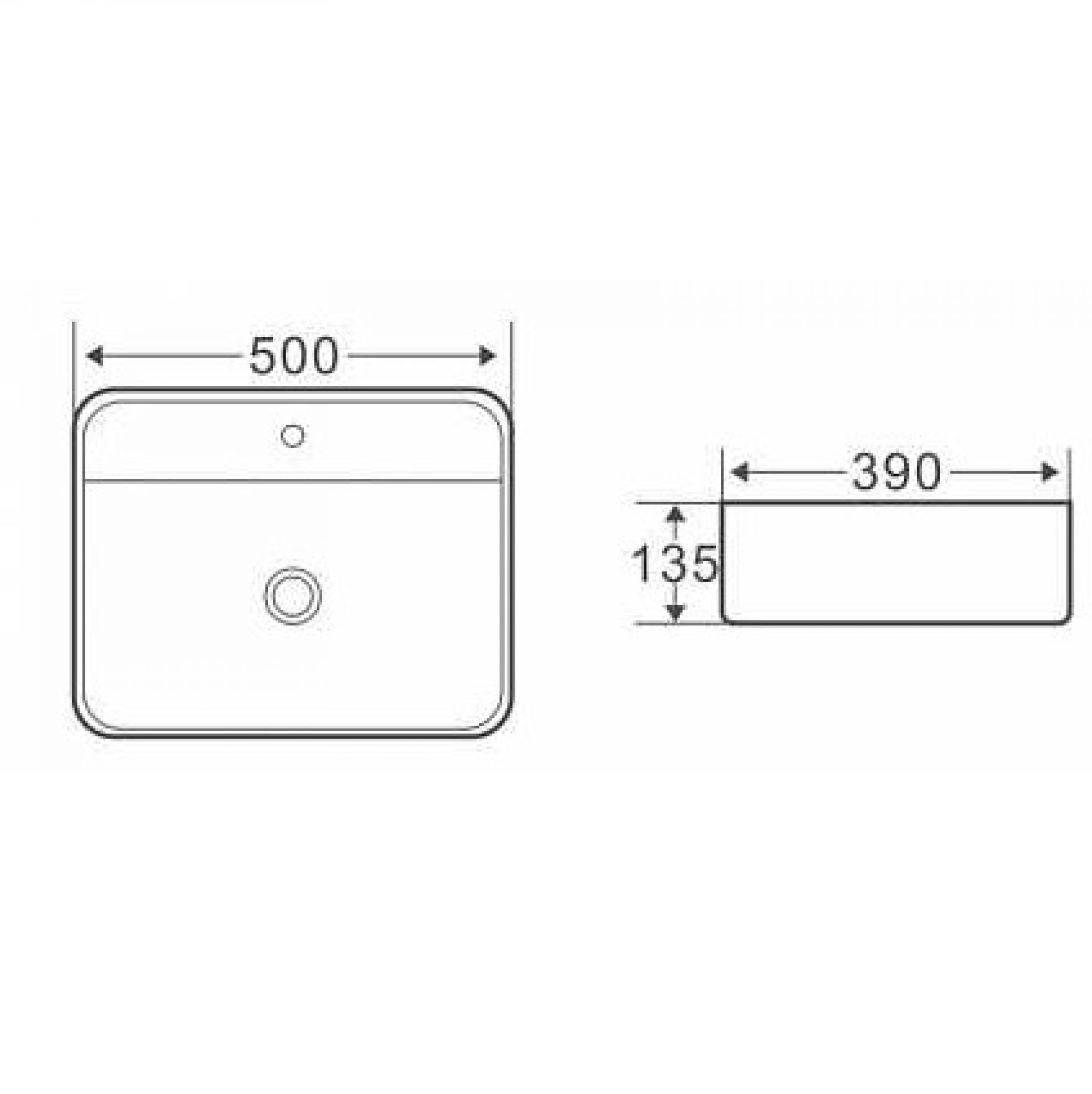 Раковина накладная 50 см Belbagno BB1321