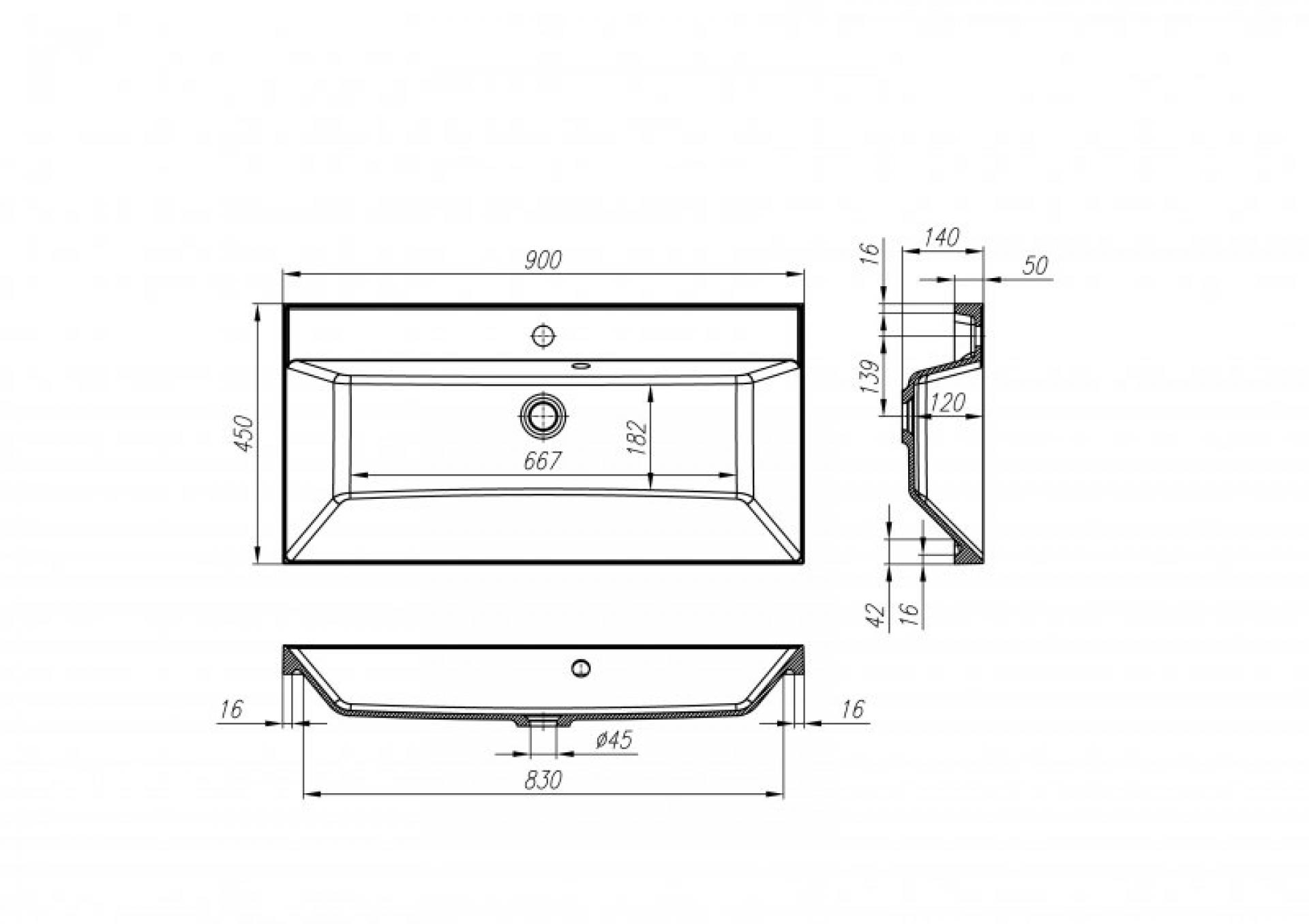 Раковина мраморная Belbagno BB900/450-LV-MR-AST