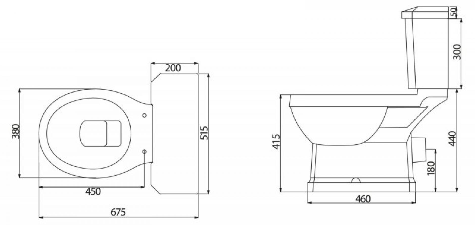 Чаша для унитаза-компакта BelBagno Trevi BB135CP